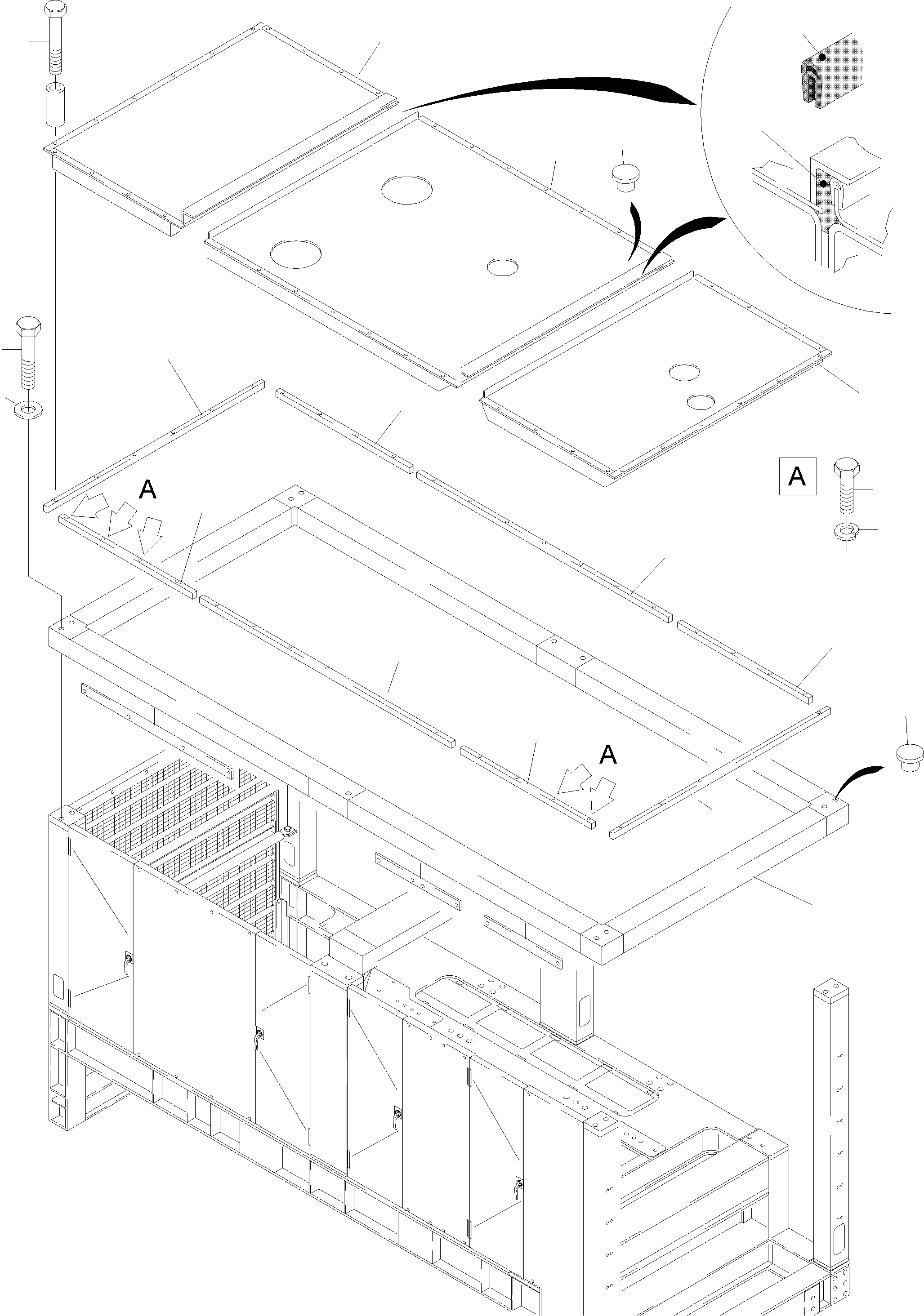 Komatsu parts book diagram for PC4000-6E S/N 08202: COVERING, ENGINE HOUSING