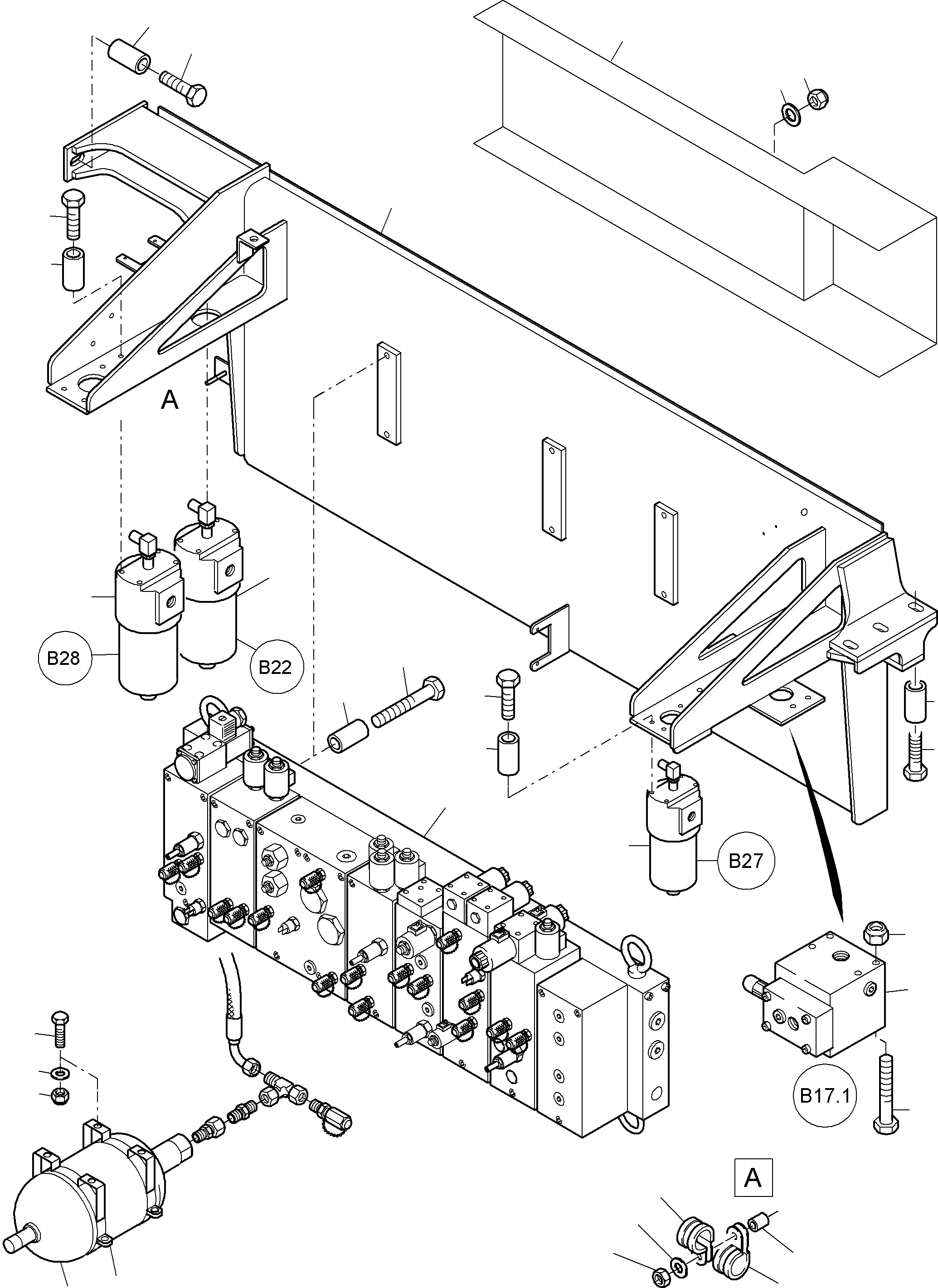 Komatsu parts book diagram for PC4000-6E S/N 08202: CONTROL- AND FILTER PLATE