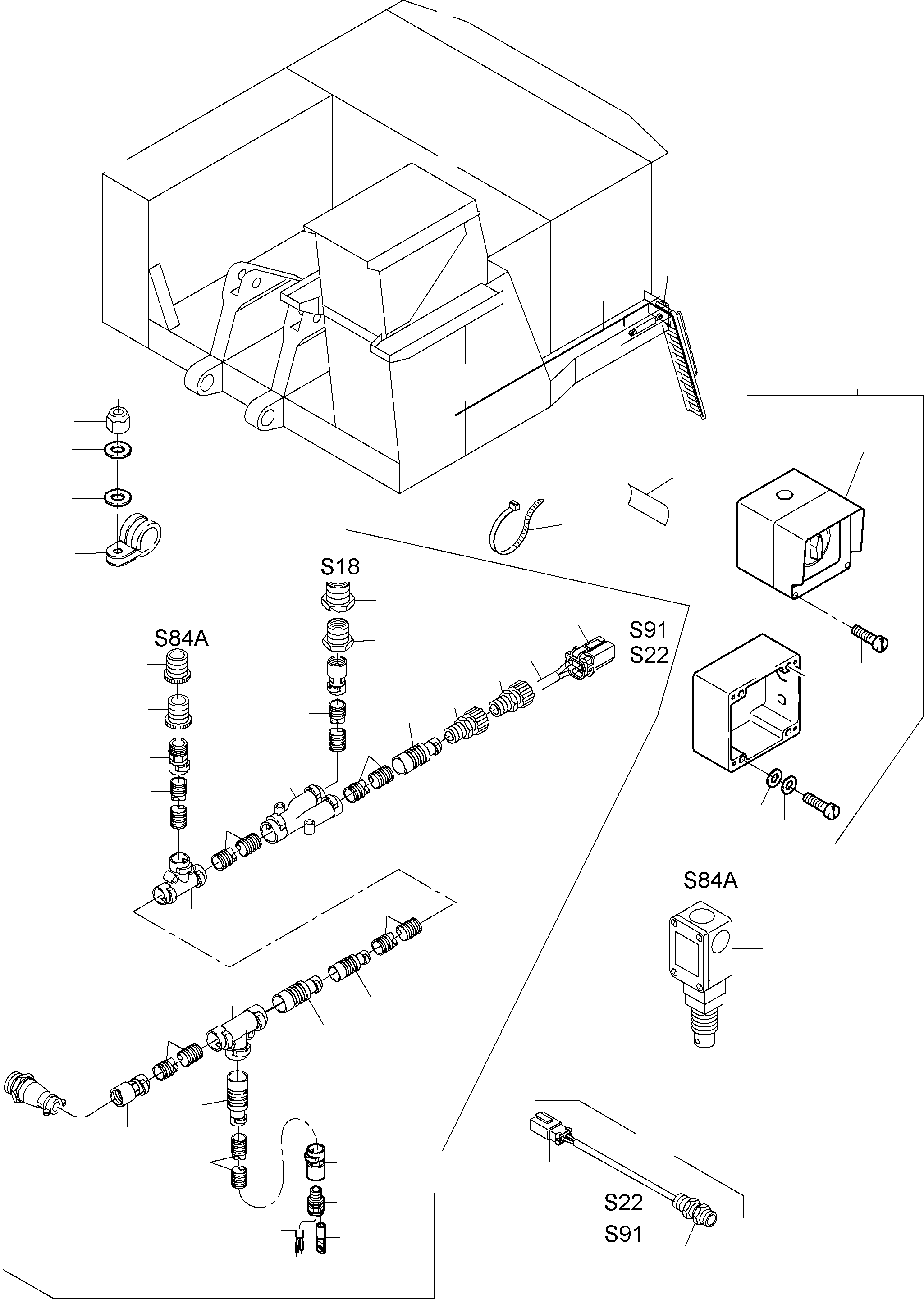 Komatsu parts book diagram for PC4000-6E S/N 08202: ELECTRIC PARTS - LADDER