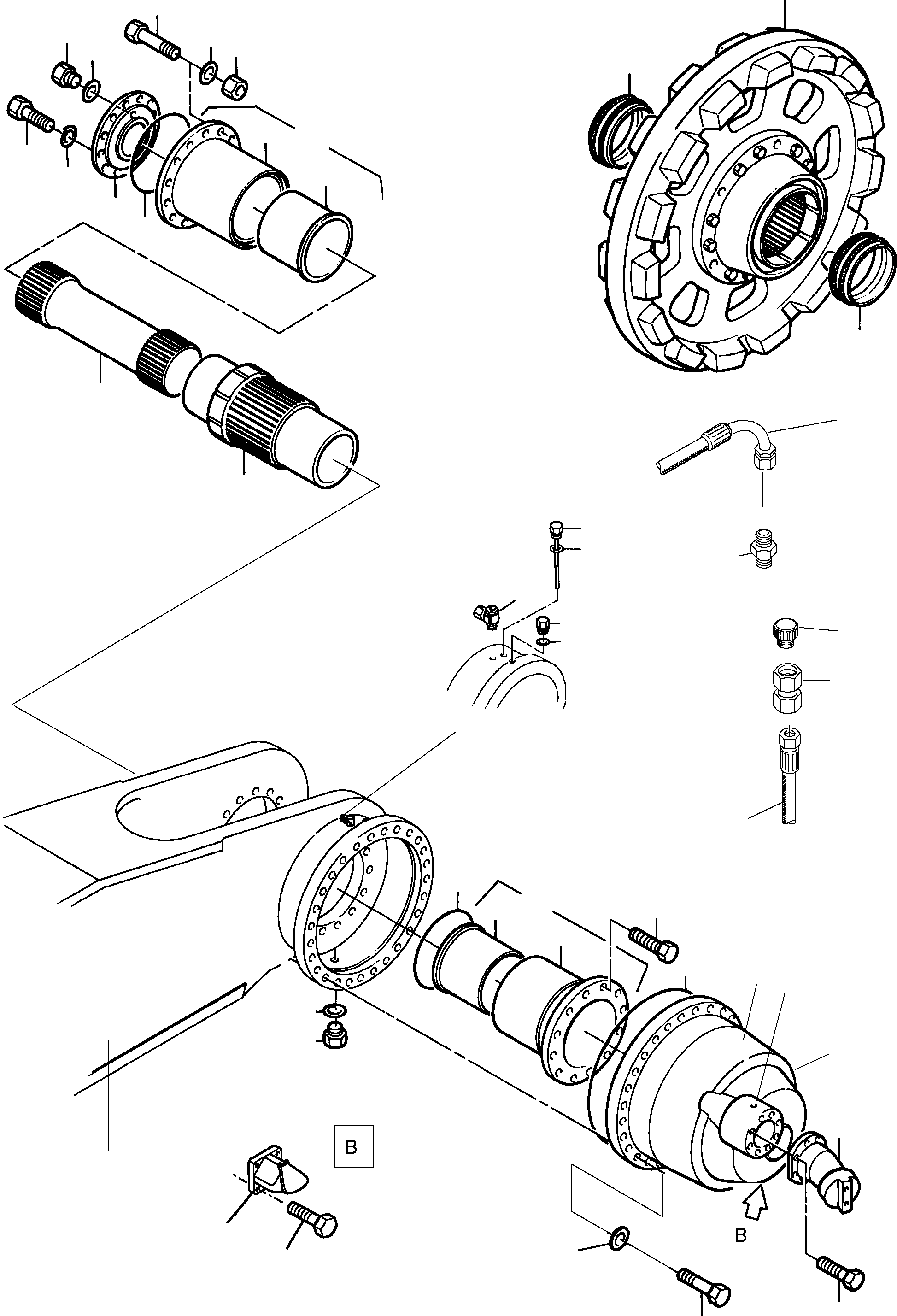 Komatsu parts book diagram for PC4000-6E S/N 08202: TRACK GROUP DRIVE SPROCKET SIDE R.H. AND L.H.