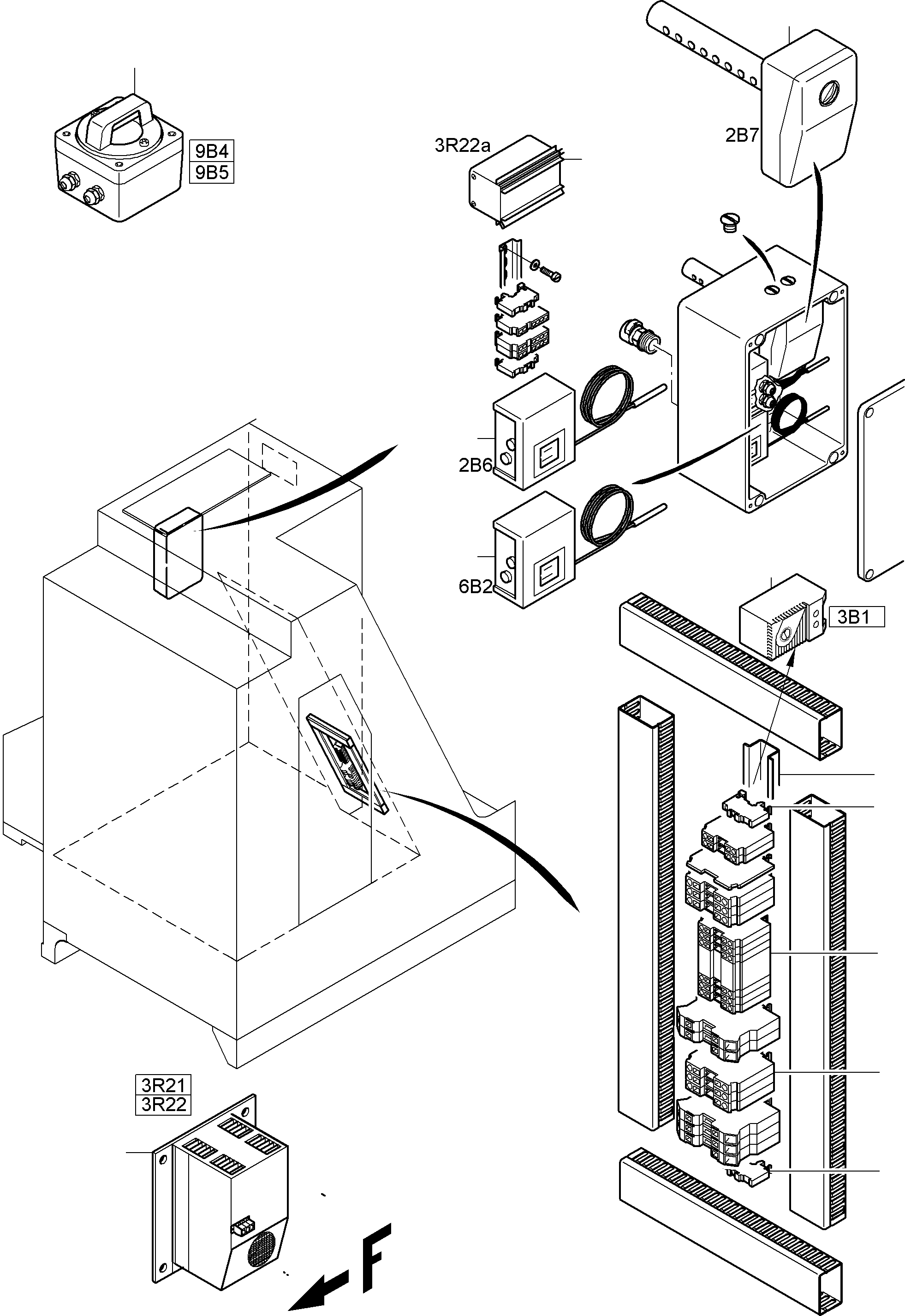 Komatsu parts book diagram for PC4000-6E S/N 08202: SWITCH CABINET