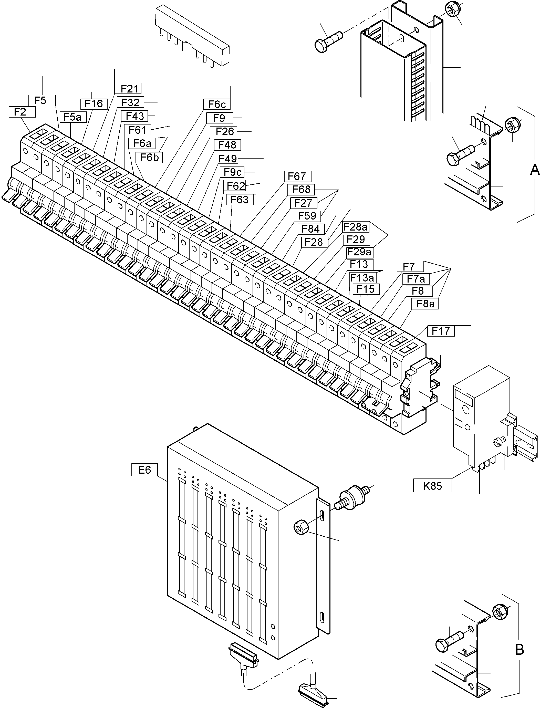 Komatsu parts book diagram for PC4000-6E S/N 08202: SWITCH FRAMING X2