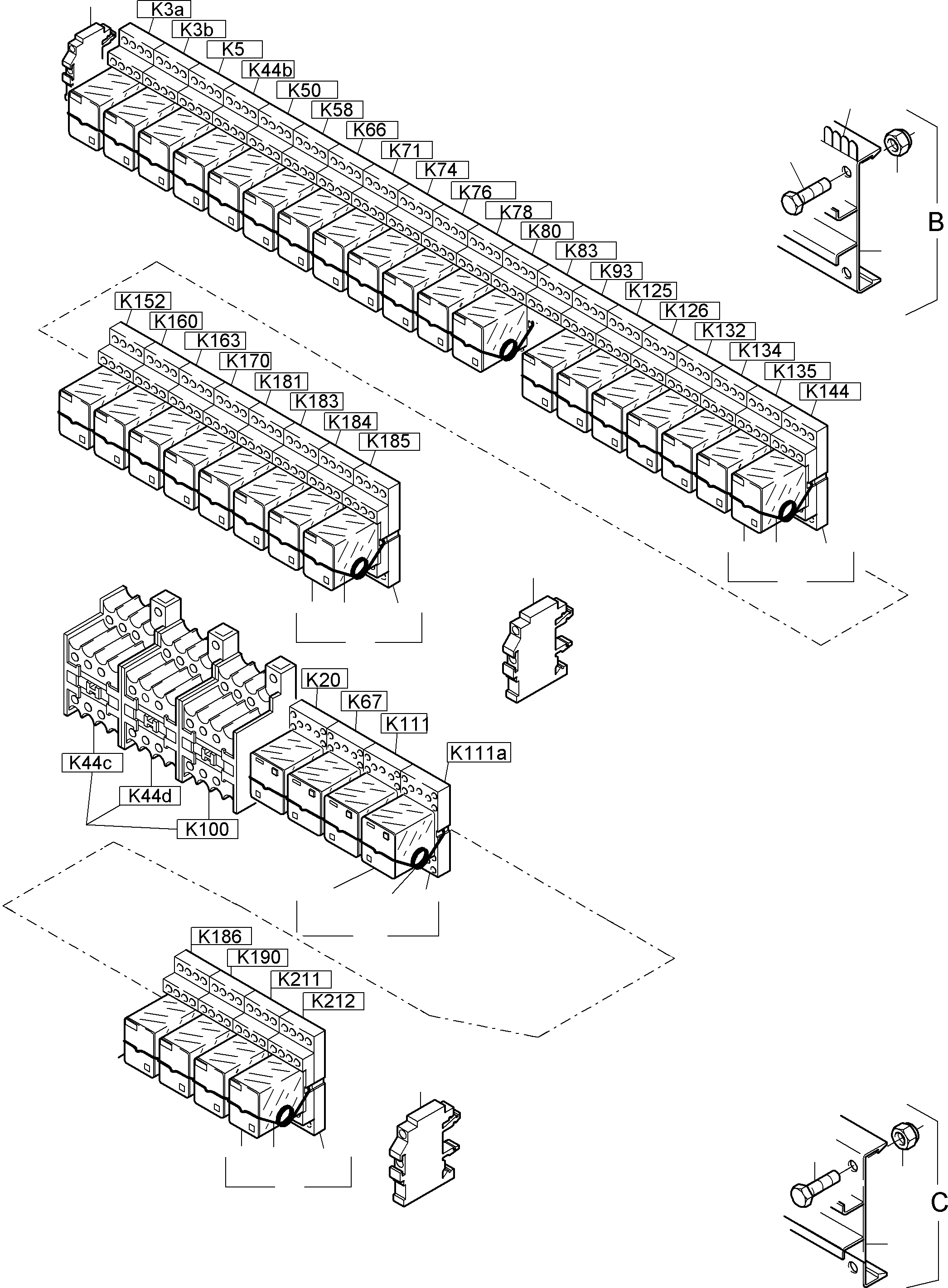 Komatsu parts book diagram for PC4000-6E S/N 08202: SWITCH FRAMING X2