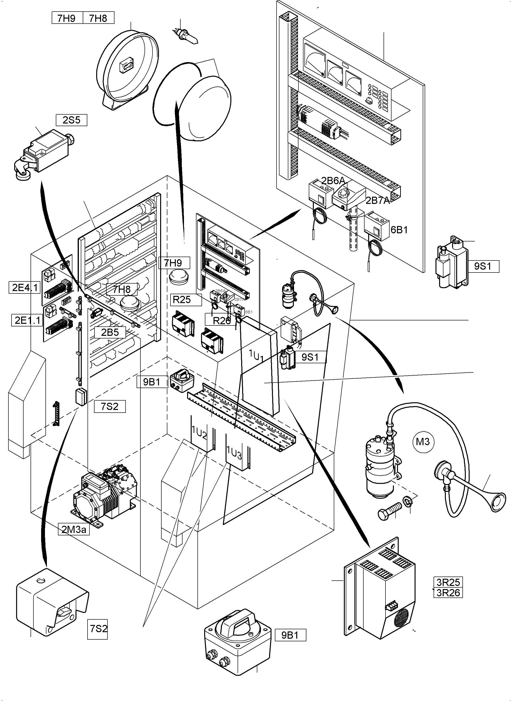 Komatsu parts book diagram for PC4000-6E S/N 08202: ELECTIC - CAB SUPPORT