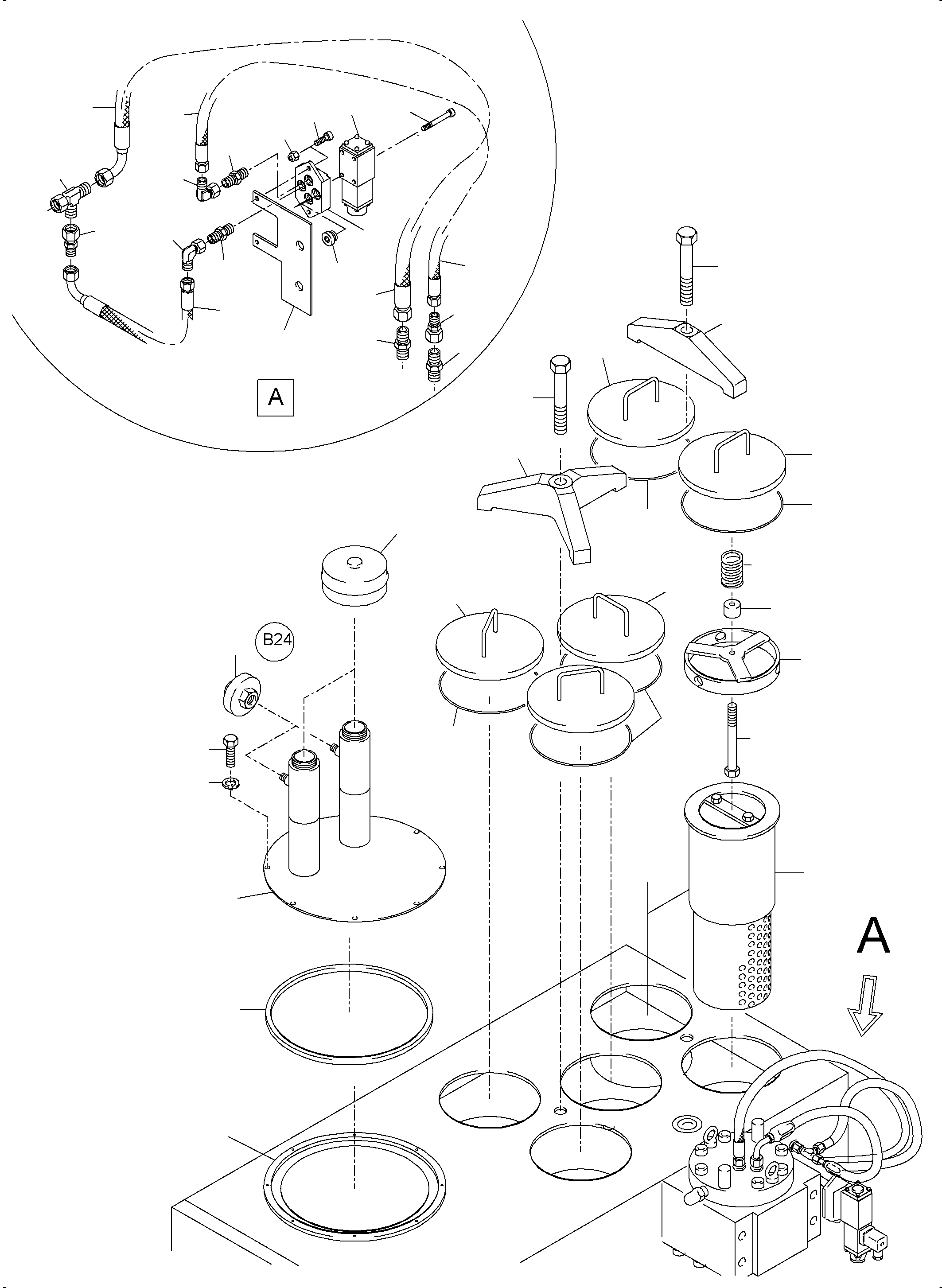 Komatsu parts book diagram for PC4000-6E S/N 08202: MAIN OIL TANK