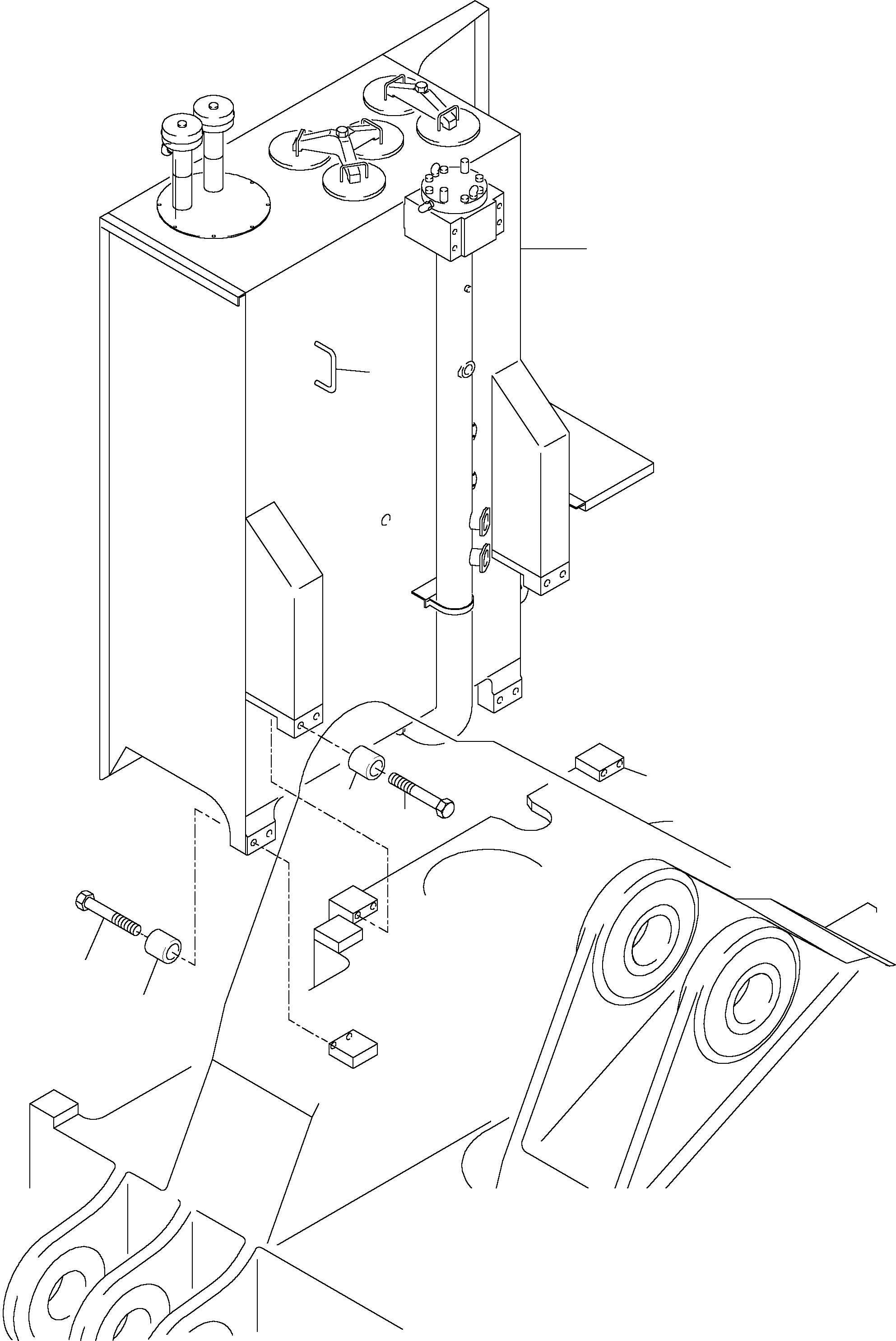 Komatsu parts book diagram for PC4000-6E S/N 08204: MAIN OIL TANK, MOUNTING
