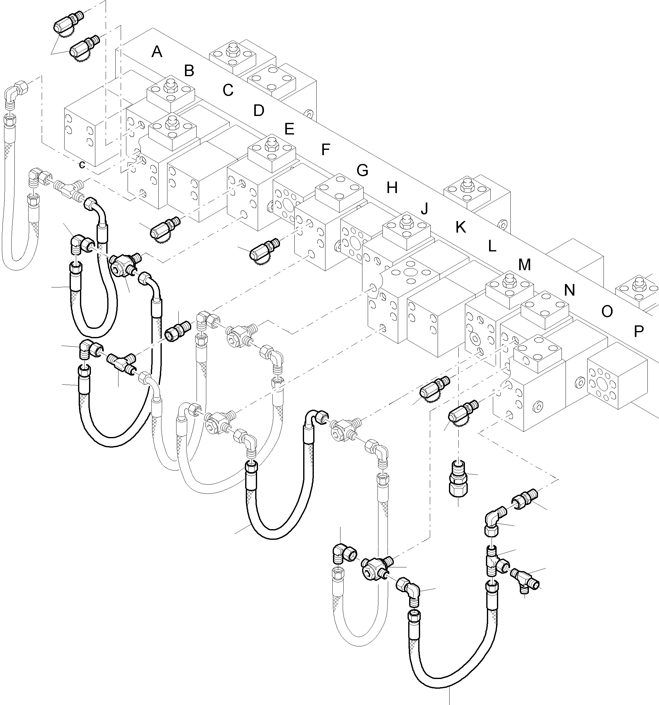 Komatsu parts book diagram for PC4000-6E S/N 08204: MAINFOLD-VALVE-PIPING (BBE)