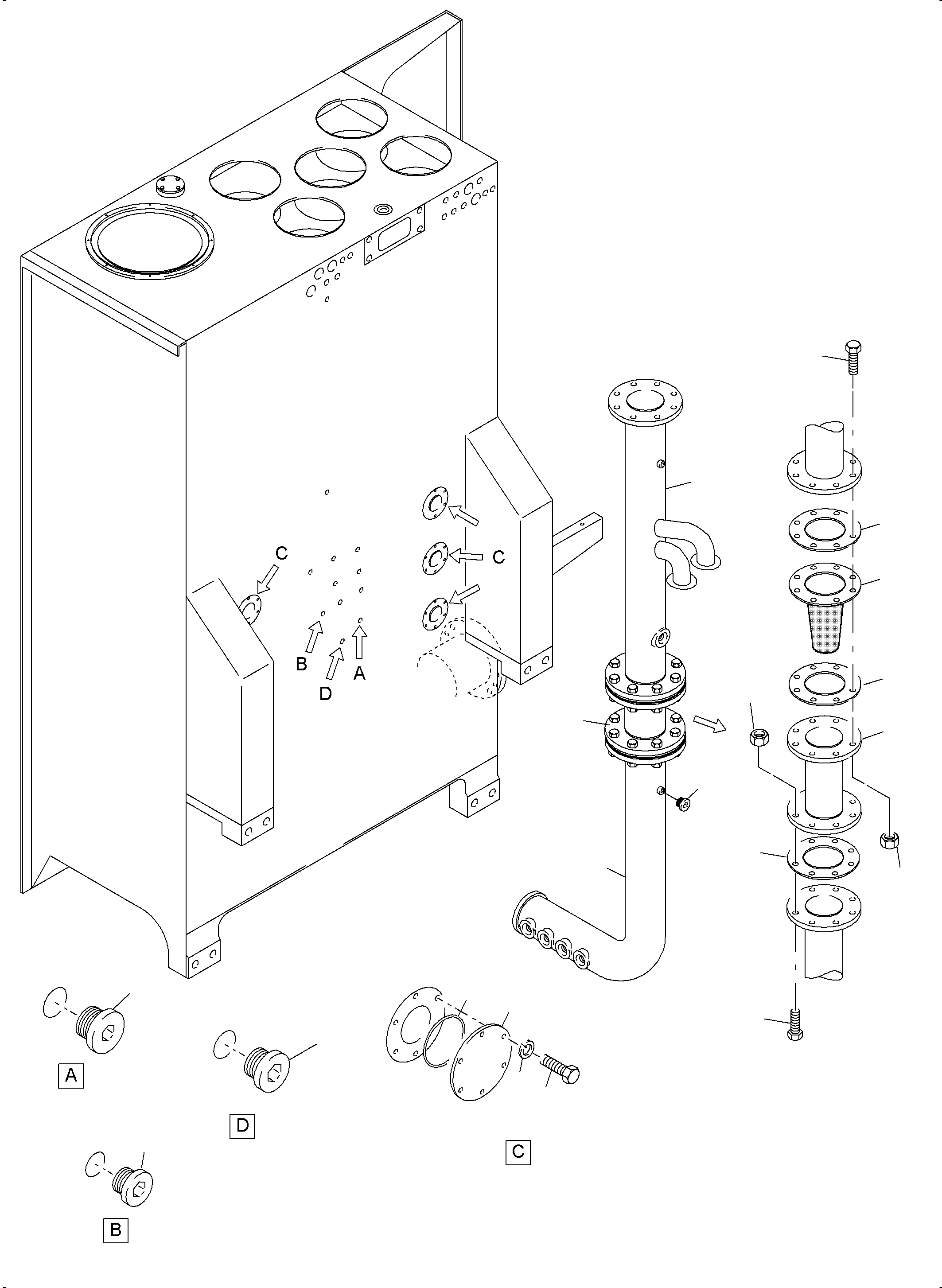 Komatsu parts book diagram for PC4000-6E S/N 08204: MAIN OIL TANK