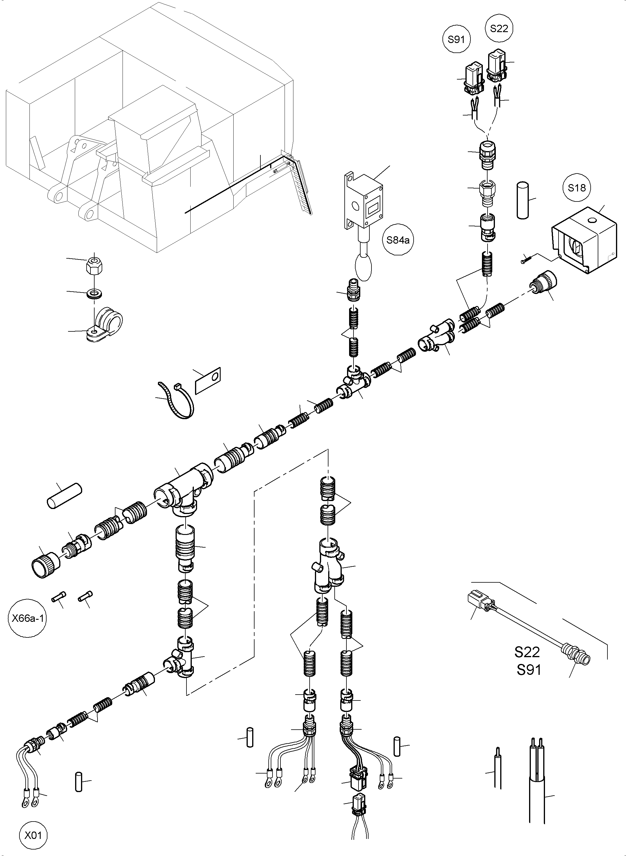 Komatsu parts book diagram for PC4000-6E S/N 08204: ELECTRIC PARTS - LADDER