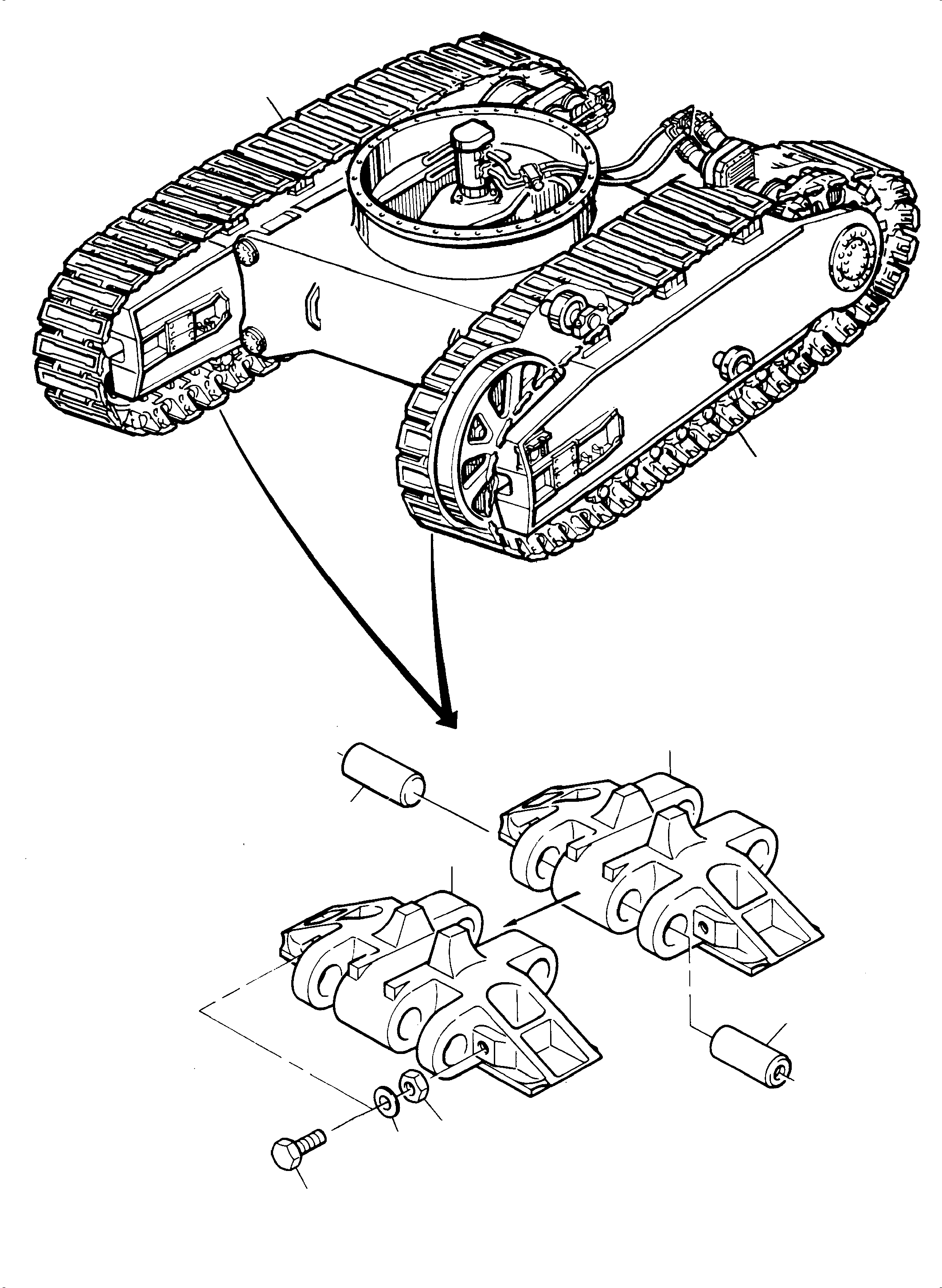 Komatsu parts book diagram for PC4000-6E S/N 08204: TRACK GROUP