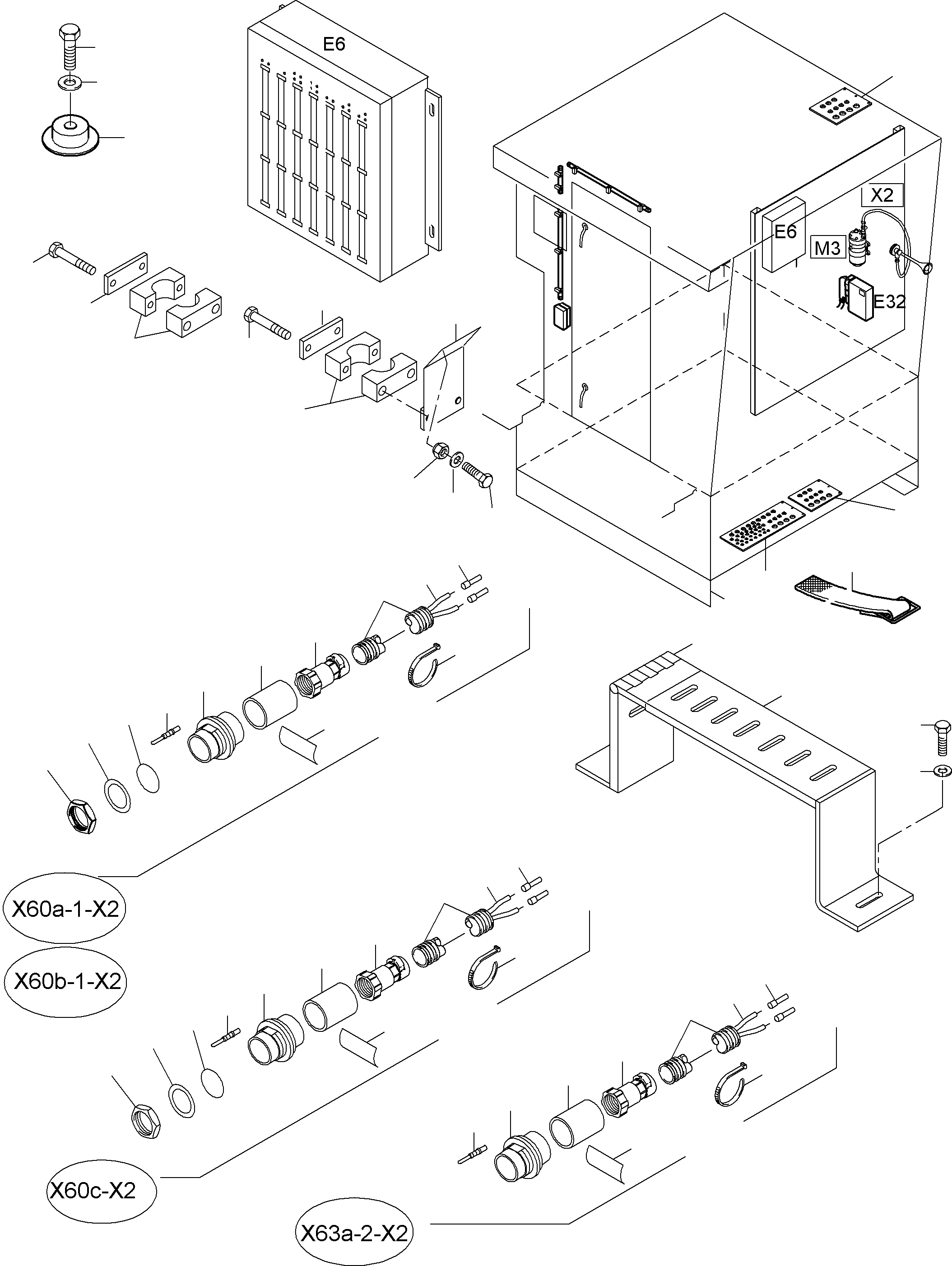 Komatsu parts book diagram for PC4000-6E S/N 08204: ELECTIC - CAB SUPPORT