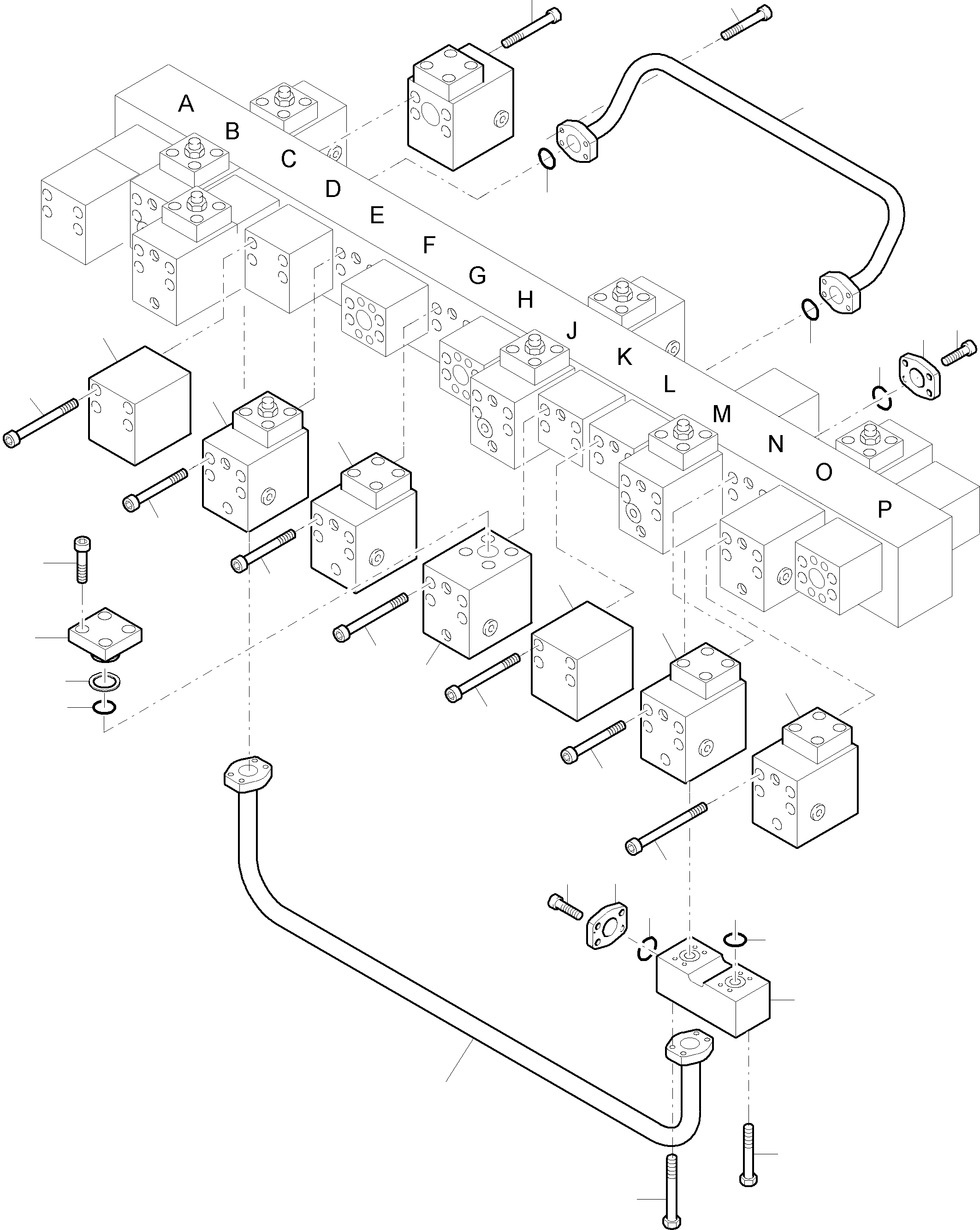 Komatsu parts book diagram for PC4000-6E S/N 08206: MAINFOLD-VALVE-PIPING (BBE)