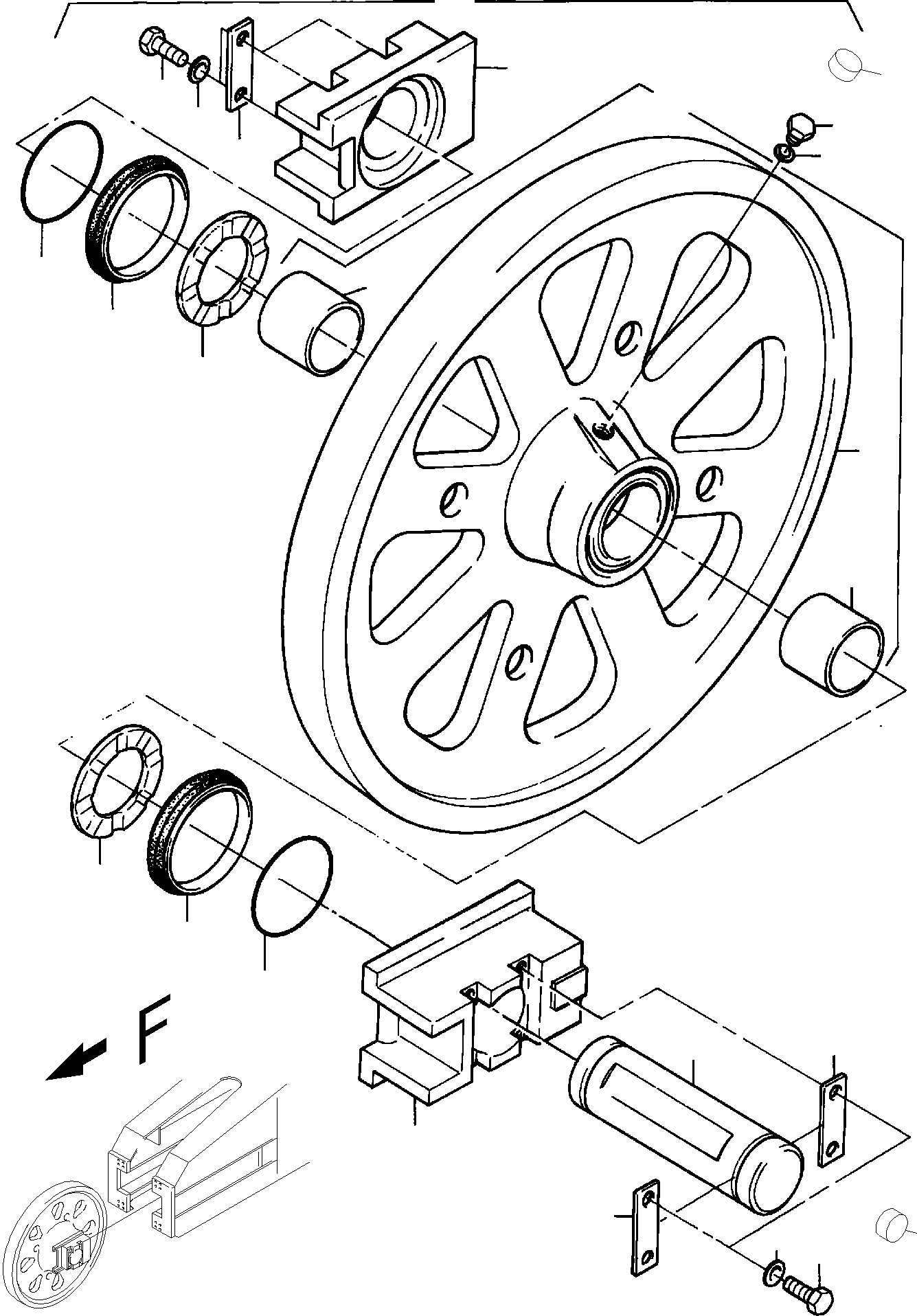Komatsu parts book diagram for PC4000-6E S/N 08206: IDLER ASSY.