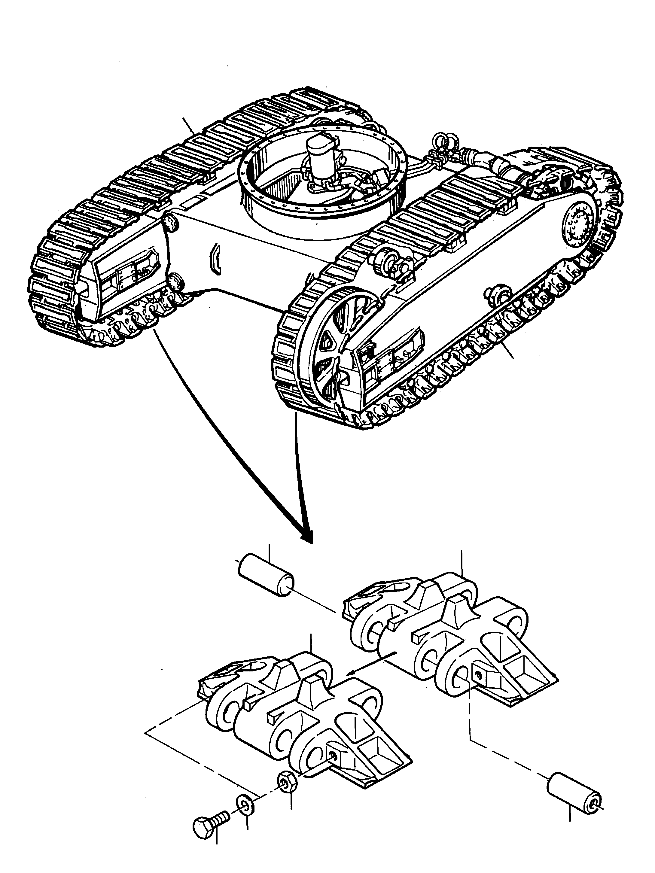 Komatsu parts book diagram for PC4000-6E S/N 08206: TRACK GROUP