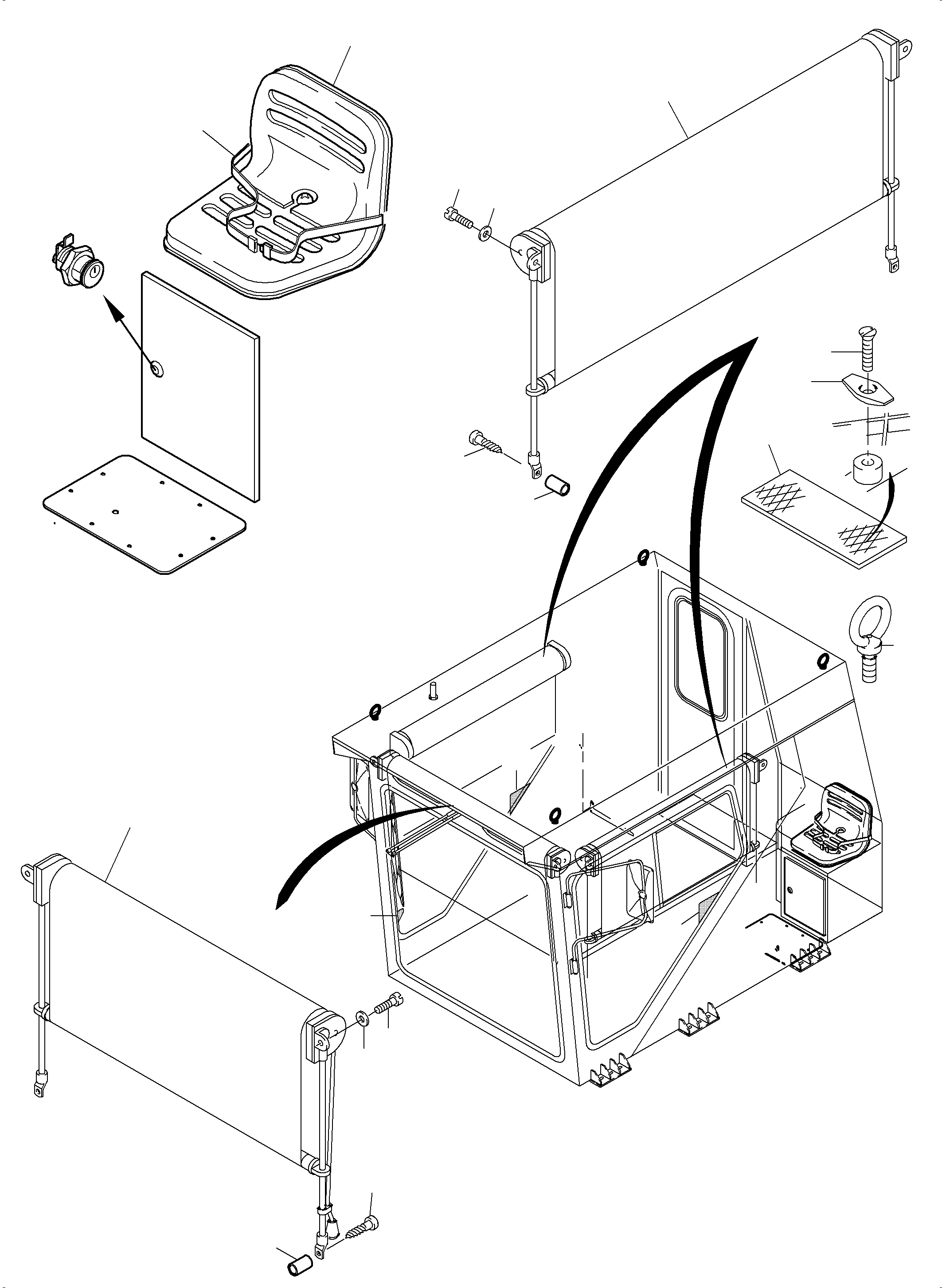 Komatsu parts book diagram for PC4000-6E S/N 08206: OPERATOR'S CAB