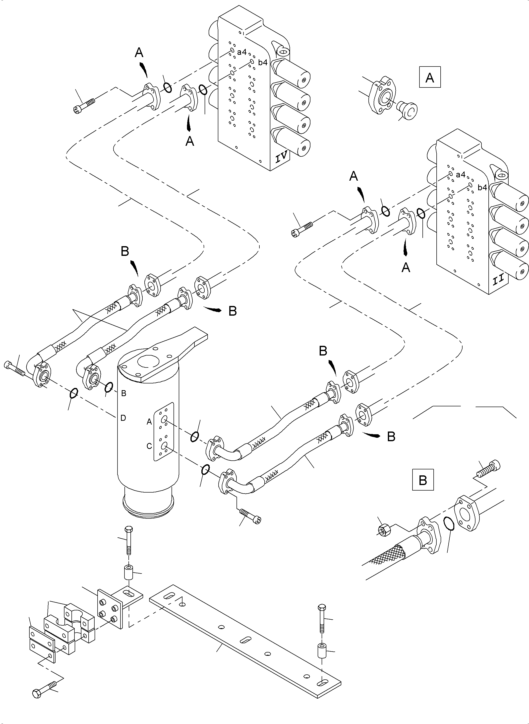 Komatsu parts book diagram for PC4000-6E S/N 08206: PRESSURE LINES  CONTROL BLOCKS - ROTARY JOINT