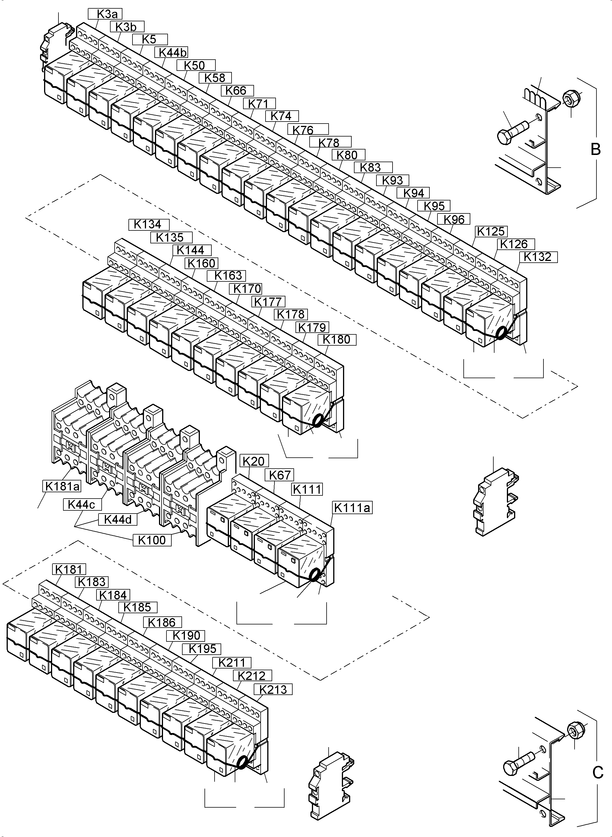 Komatsu parts book diagram for PC4000-6E S/N 08206: SWITCH FRAMING X2
