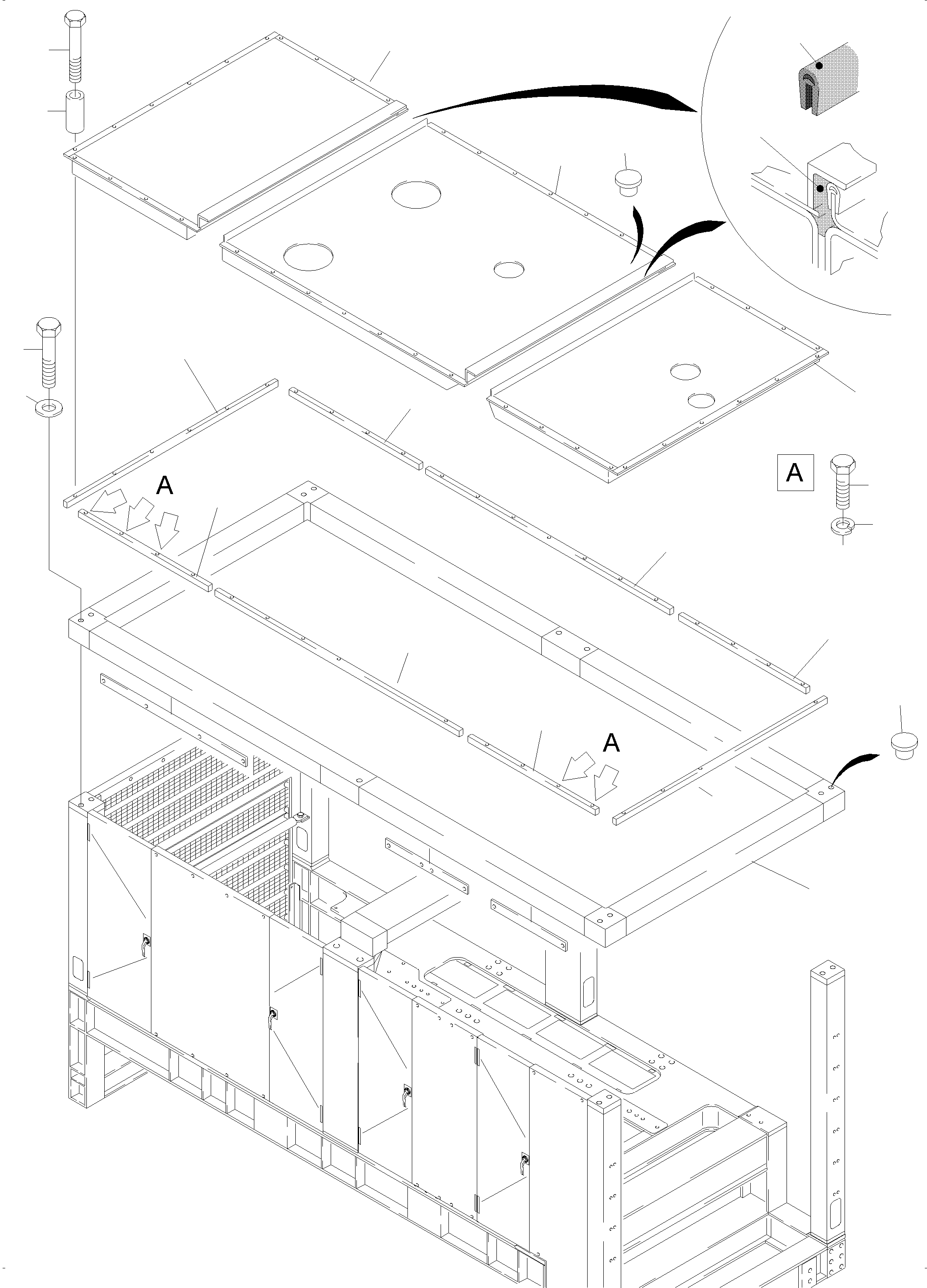 Komatsu parts book diagram for PC4000-6E S/N 08206: COVERING, ENGINE HOUSING