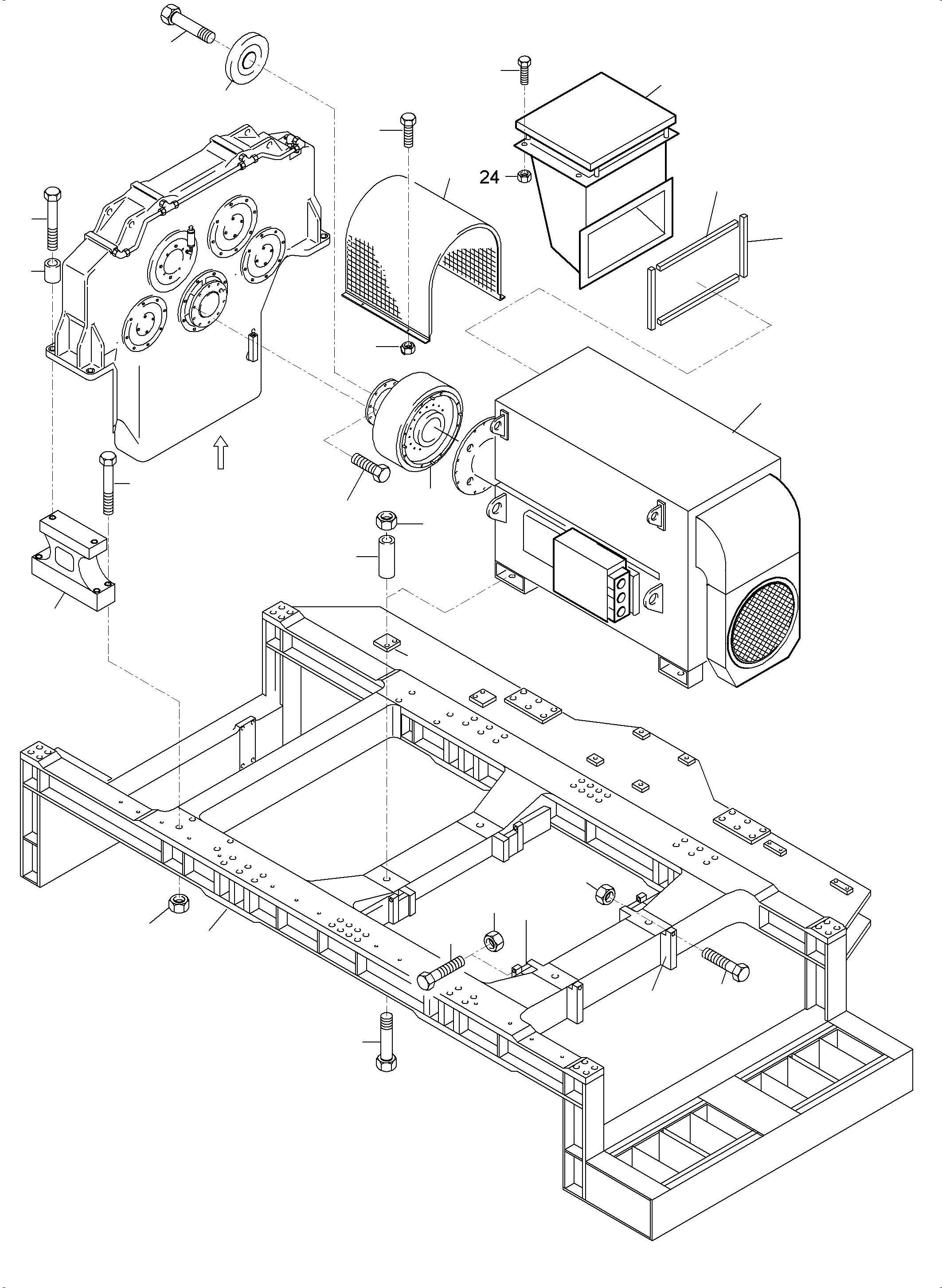 Komatsu parts book diagram for PC4000-6E S/N 08206: DRIVE - ARRANGEMENT 60HZ