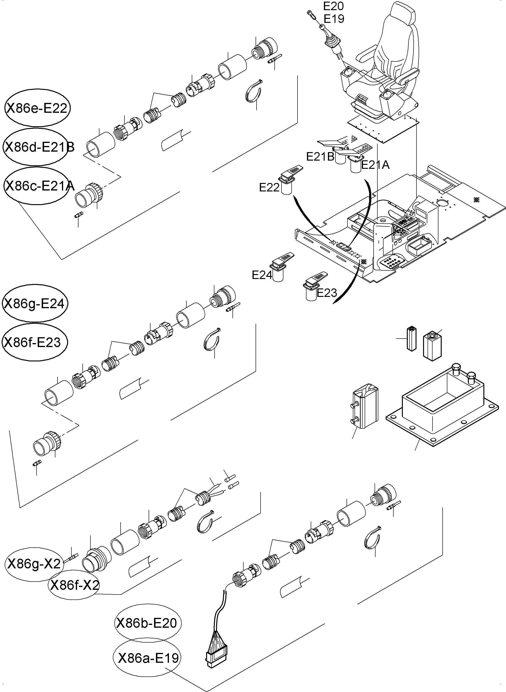 Komatsu parts book diagram for PC4000-6E S/N 08206: OPERATOR'S STAND