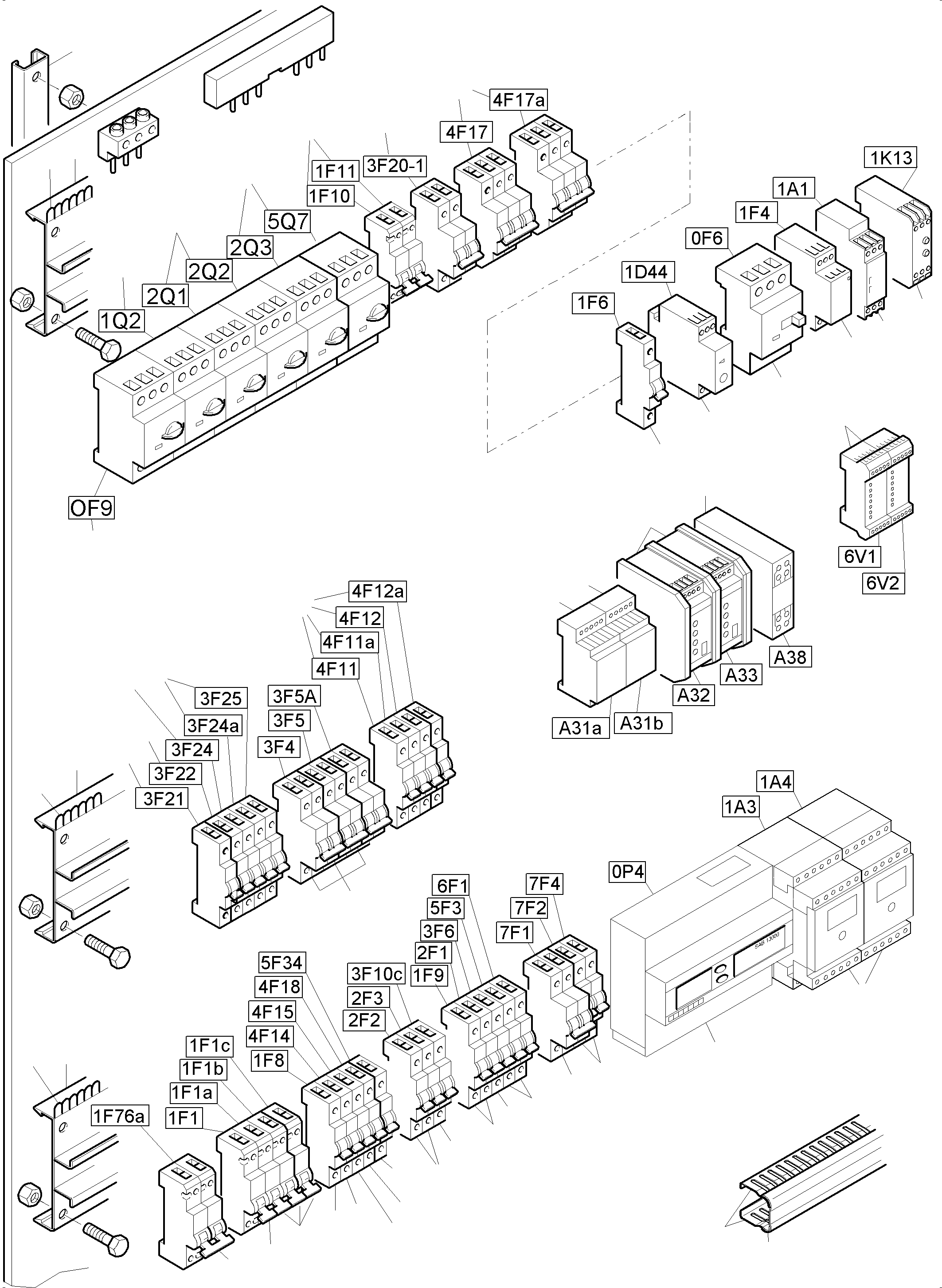 Komatsu parts book diagram for PC4000-6E S/N 08206: MOUNTING PLATE - CAB SUPPORT