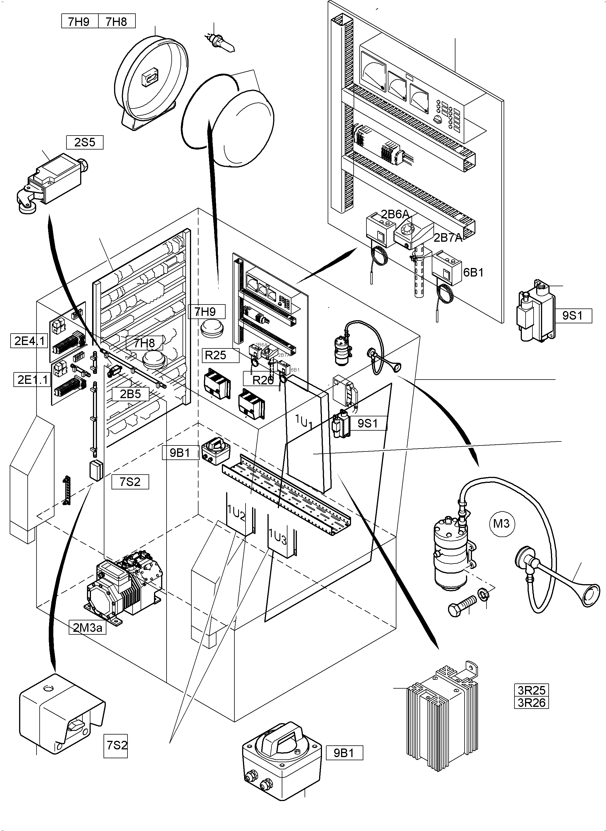Komatsu parts book diagram for PC4000-6E S/N 08206: ELECTIC - CAB SUPPORT