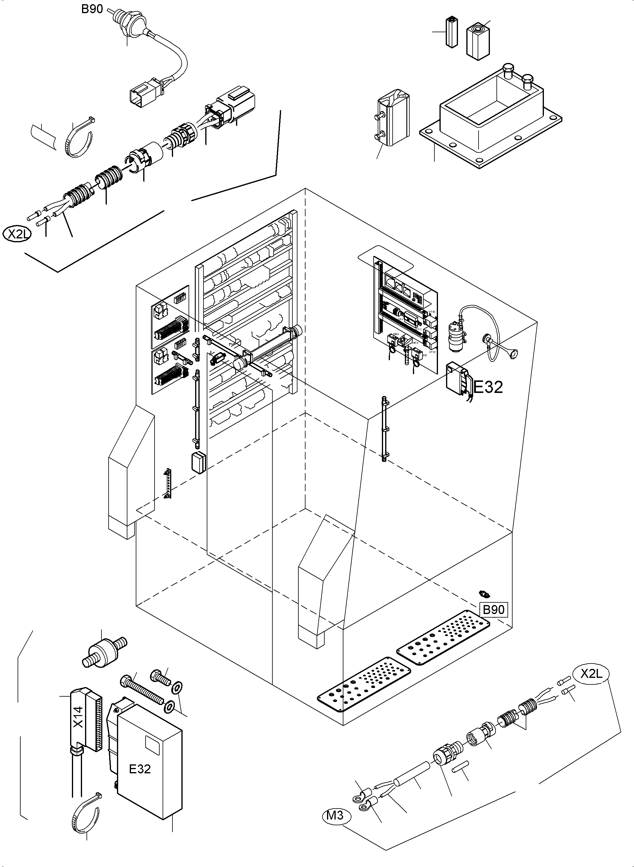 Komatsu parts book diagram for PC4000-6E S/N 08206: ELECTIC - CAB SUPPORT