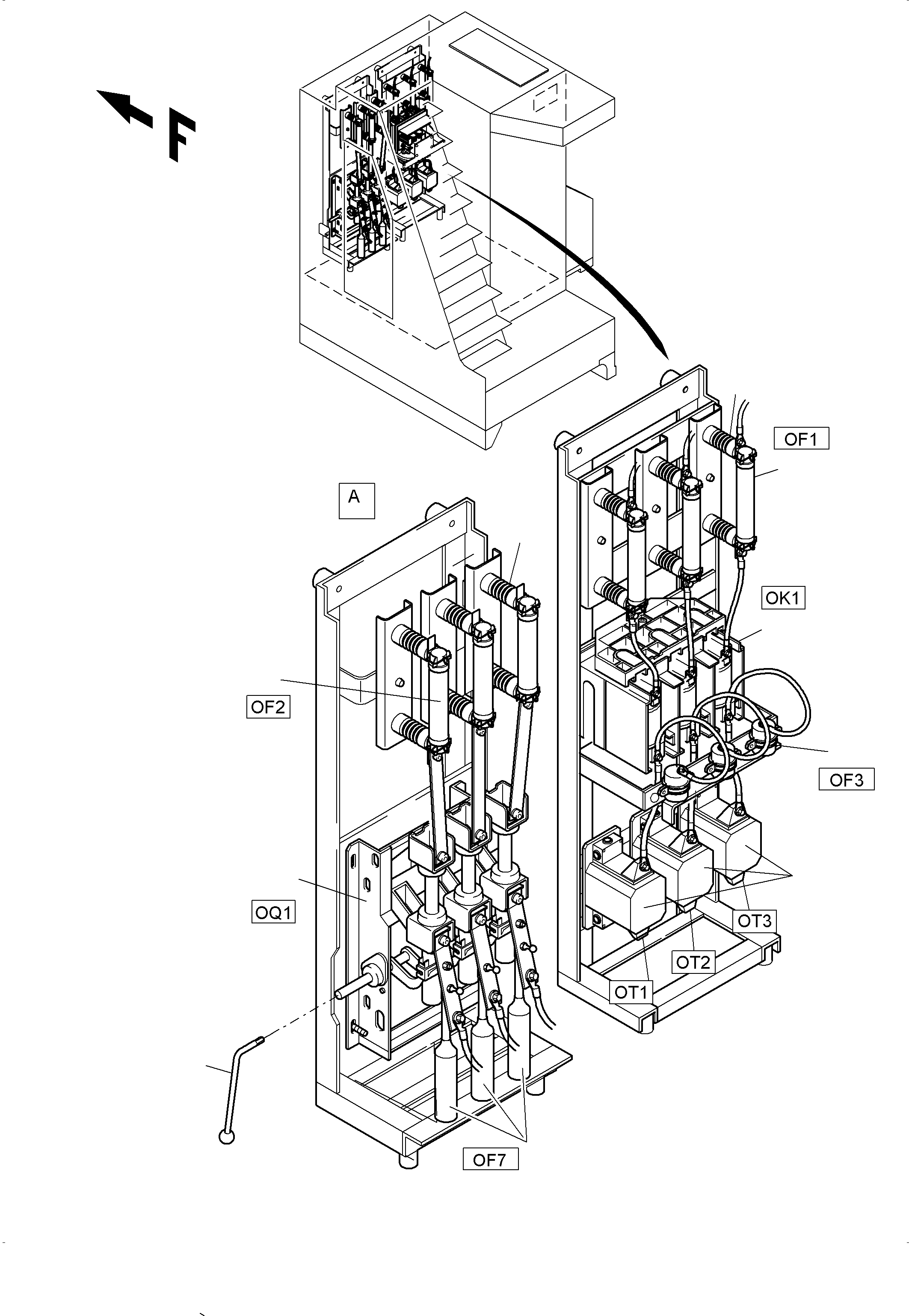 Komatsu parts book diagram for PC4000-6E S/N 08206: SWITCH CABINET