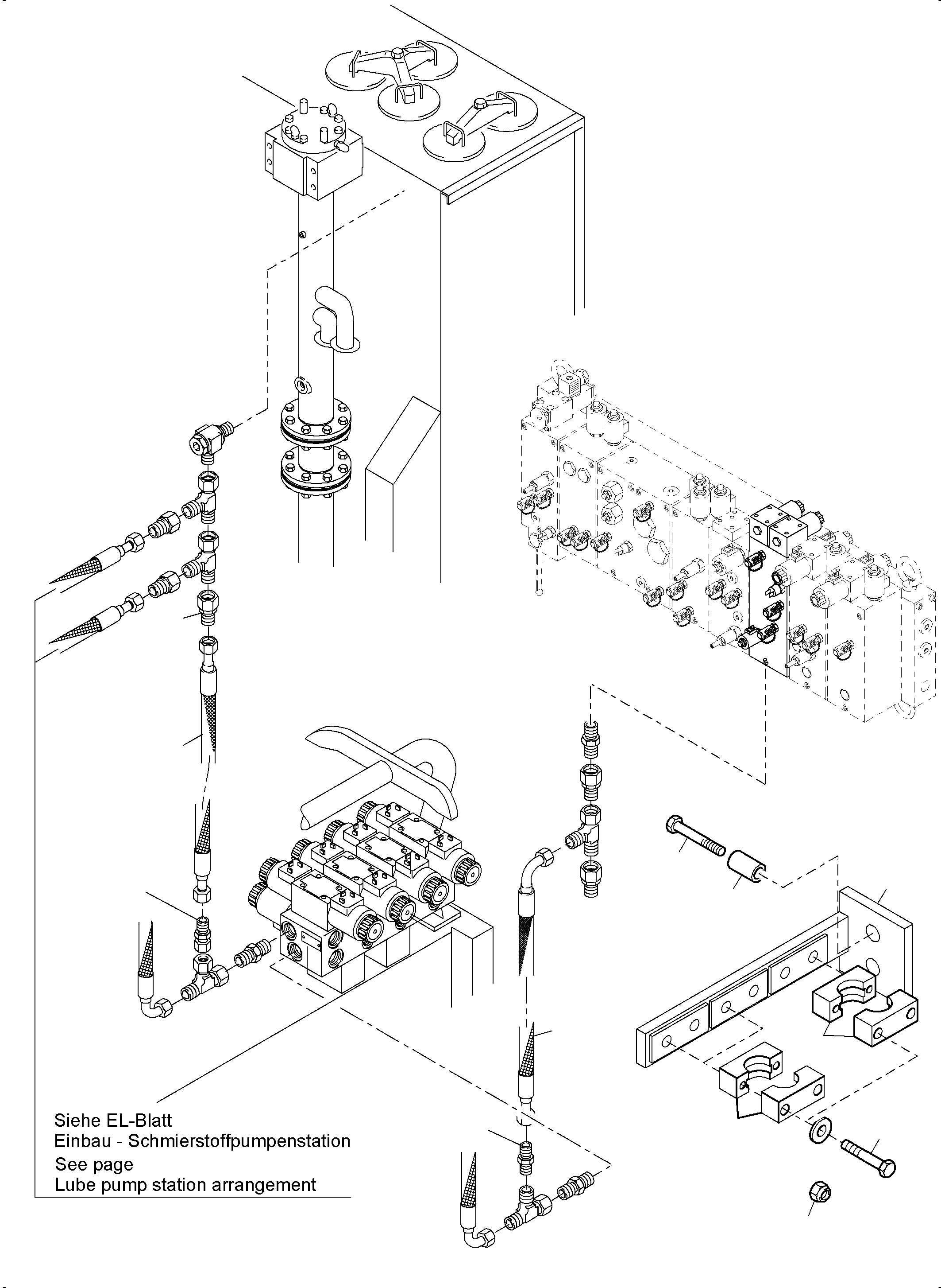 Komatsu parts book diagram for PC4000-6 S/N 08210: REMOT CONTROL MAINFOLD ARR.