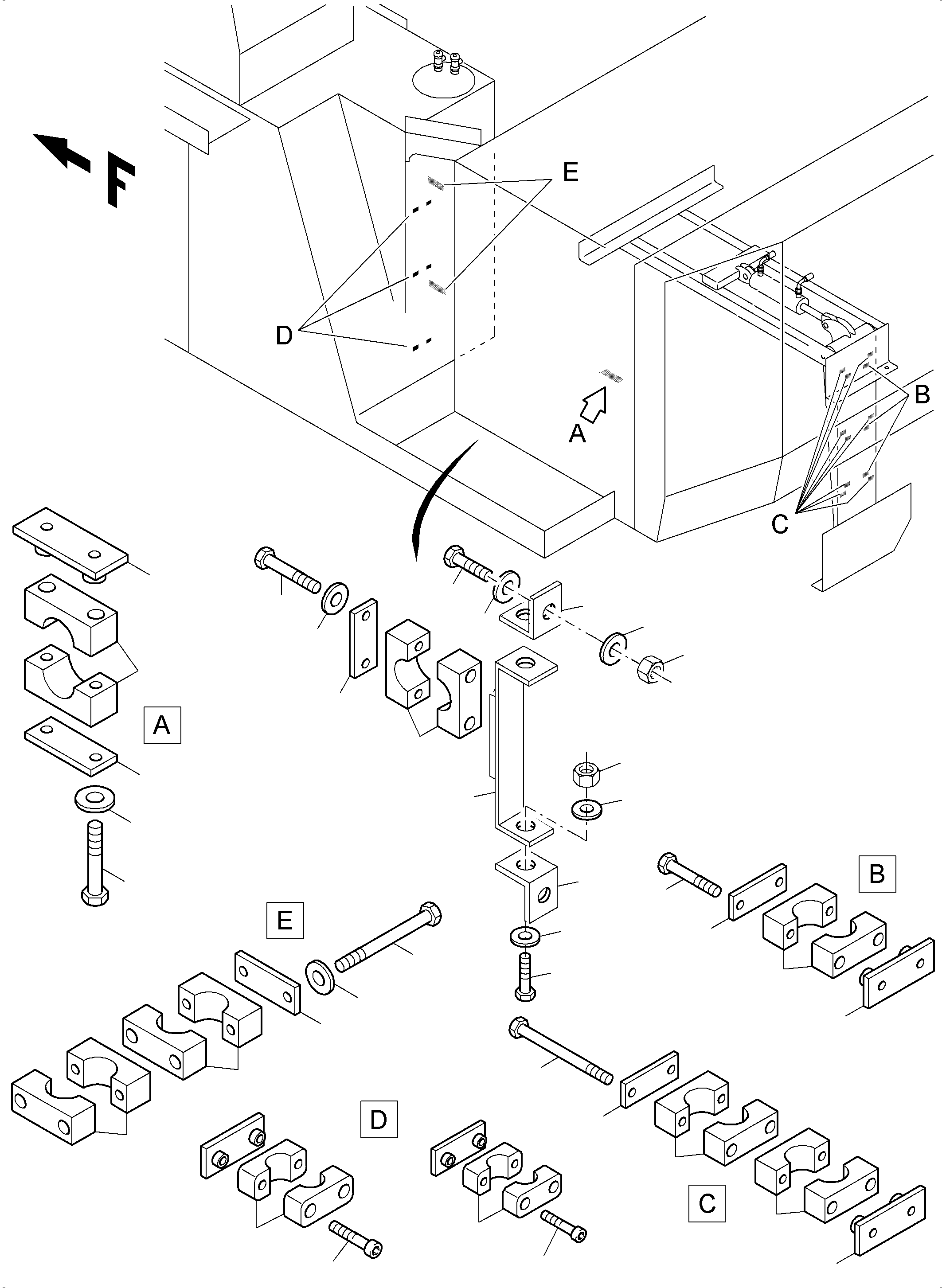 Komatsu parts book diagram for PC4000-6 S/N 08210: MODIFICATION REFUELING EQUIPMENT FUEL LINE WIGGINS