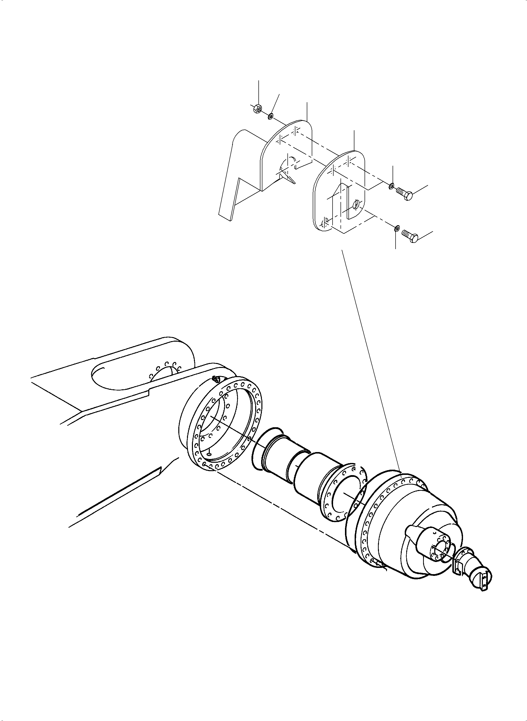 Komatsu parts book diagram for PC4000-6 S/N 08210: TRACK GROUP DRIVE SPROCKET SIDE R.H. AND L.H.