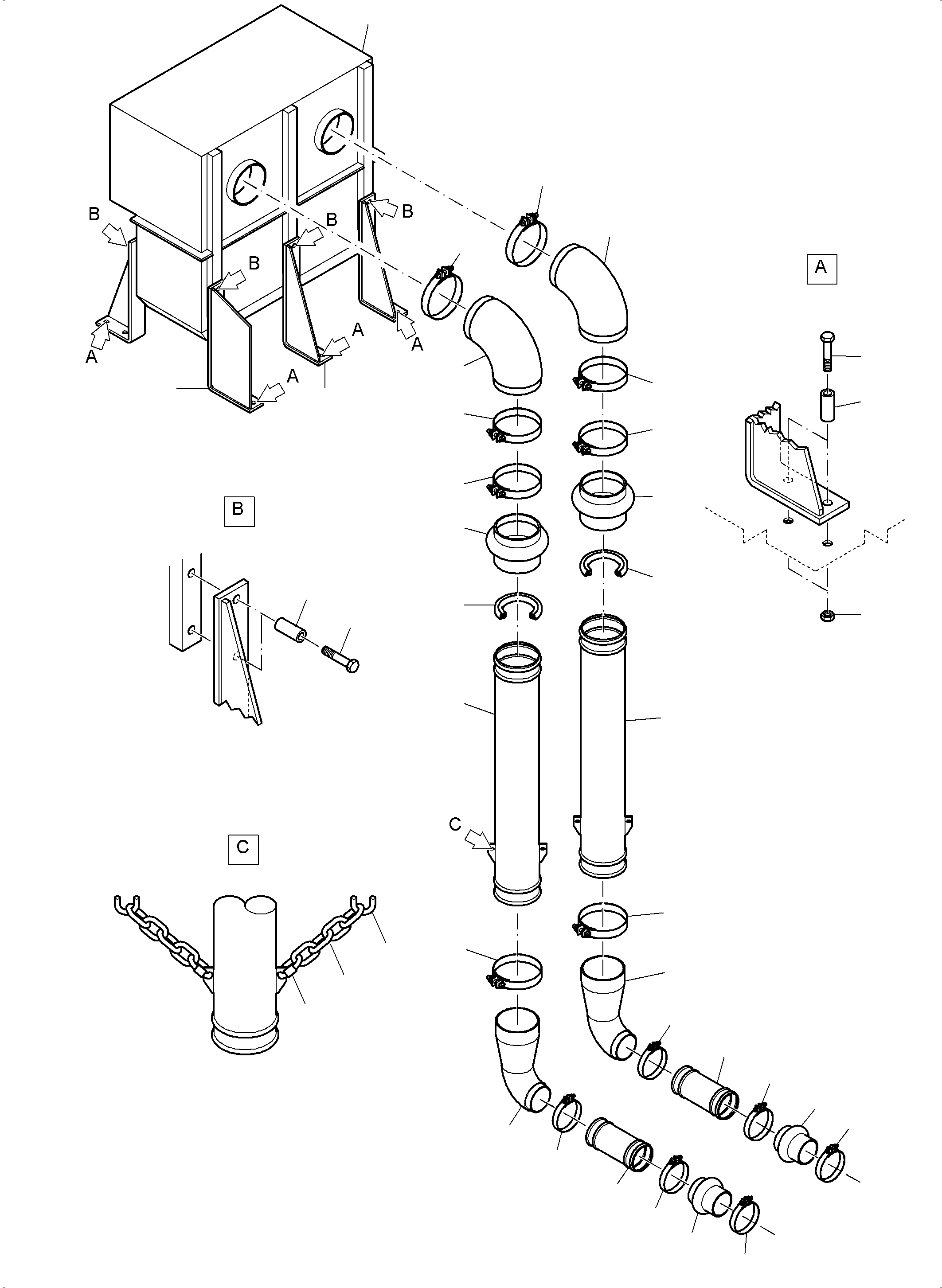 Komatsu parts book diagram for PC4000-6 S/N 08210: MOTOR AIR INTAKE