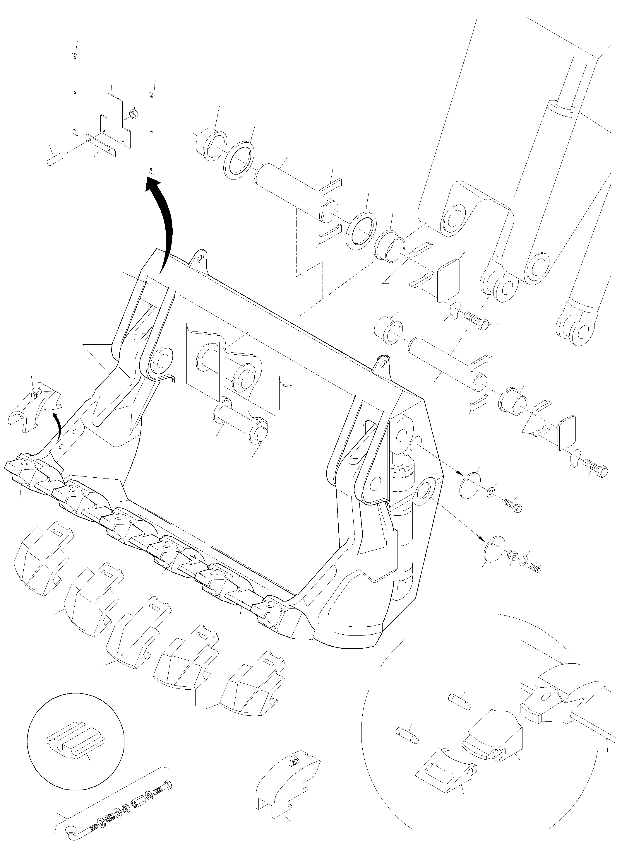 Komatsu parts book diagram for PC4000-6 S/N 08210: BULLCLAM BUCKET 29,0 CBM