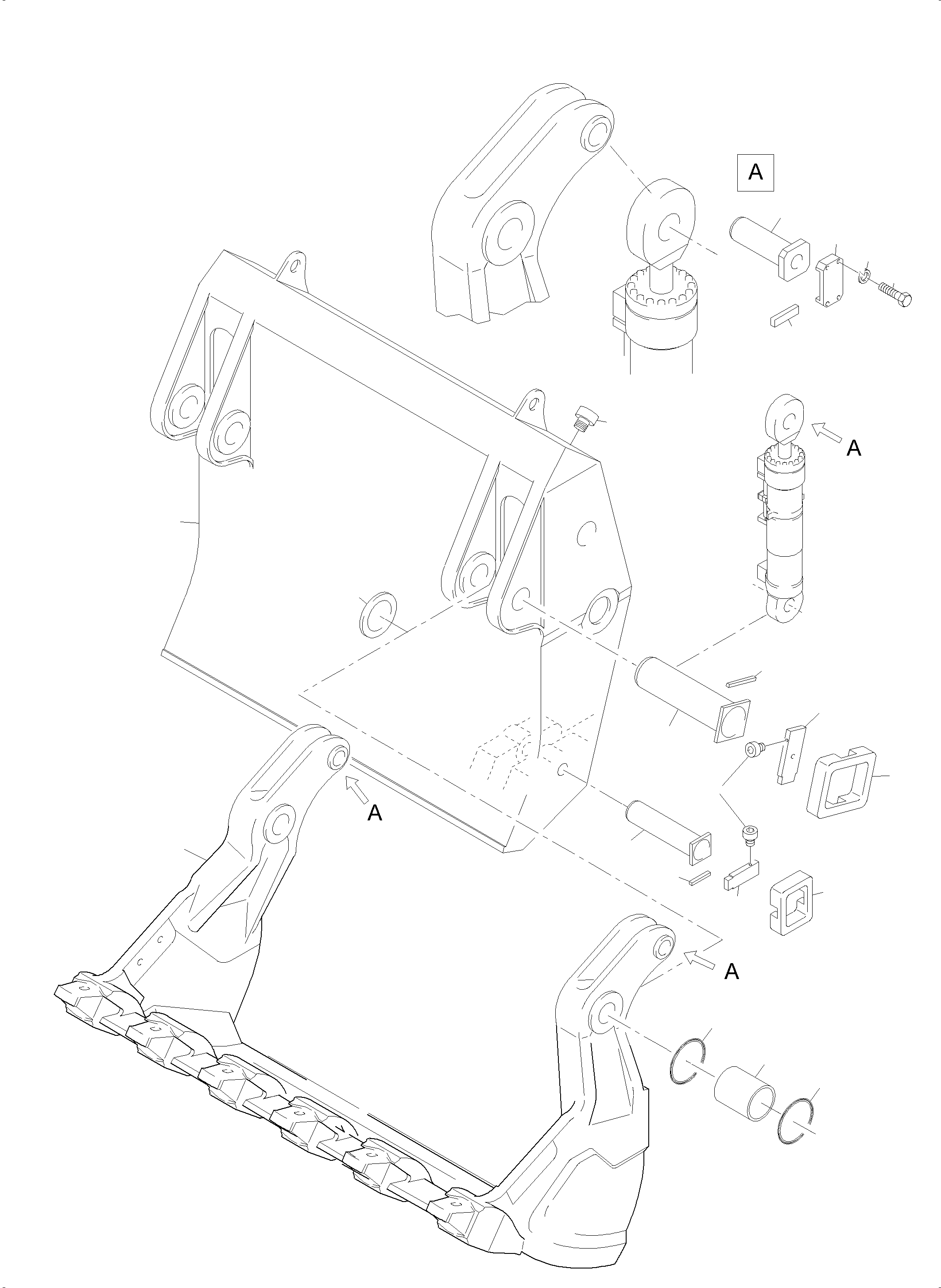 Komatsu parts book diagram for PC4000-6 S/N 08210: BULLCLAM BUCKET 29,0 CBM