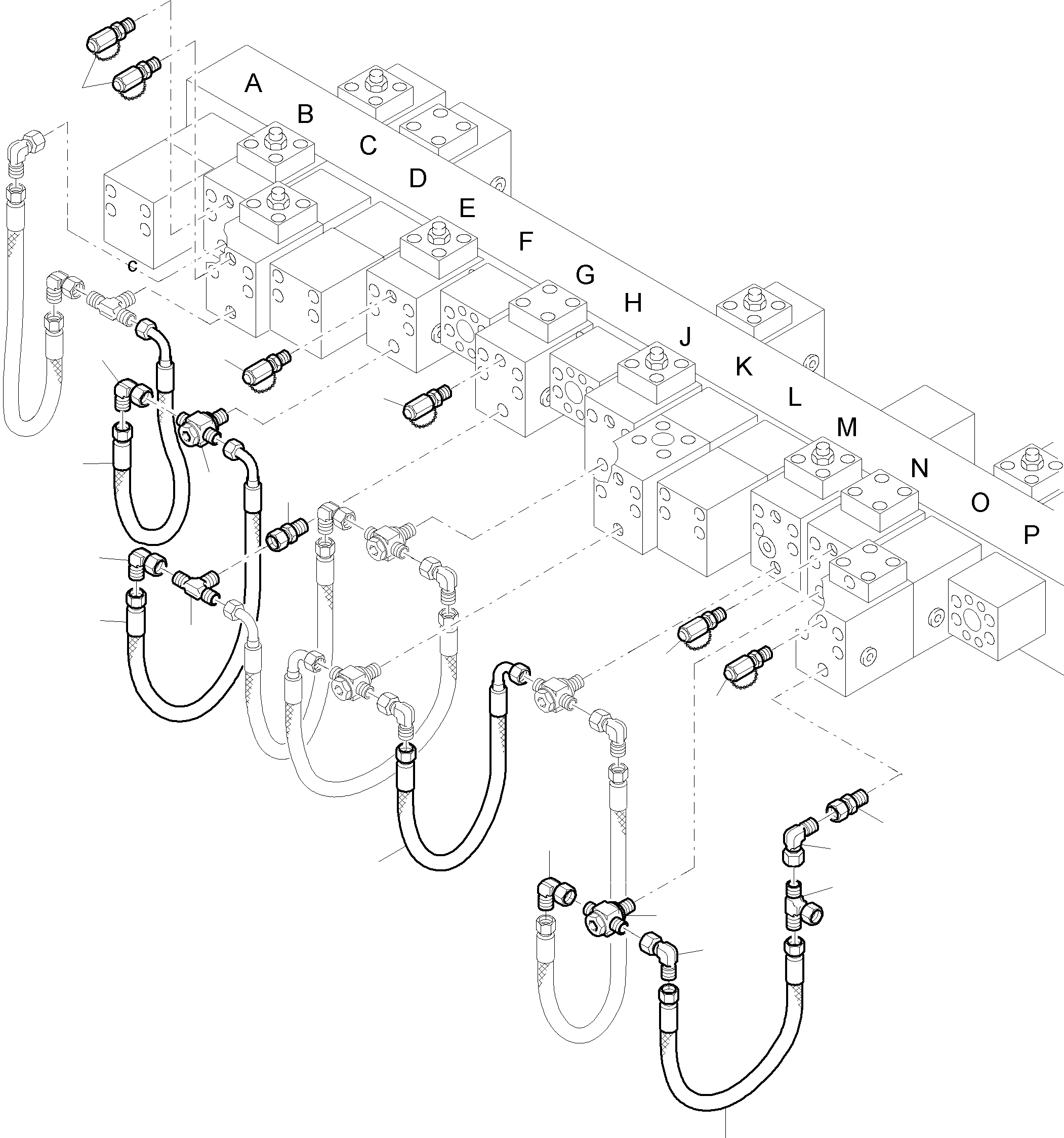 Komatsu parts book diagram for PC4000-6 S/N 08210: MAINFOLD-VALVE-PIPING (BBE)