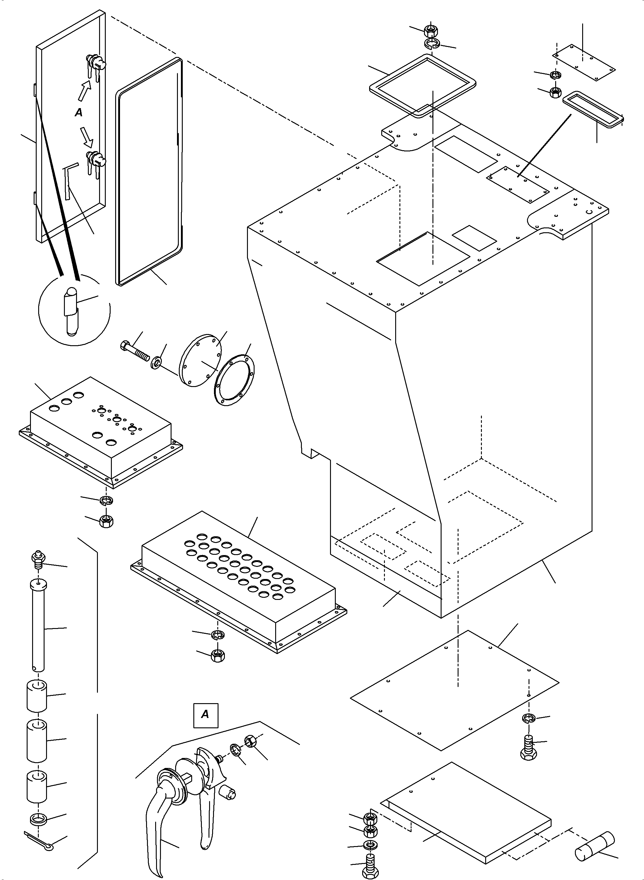 Komatsu parts book diagram for PC4000-6 S/N 08210: CAB SUPPORT ARR. X2-BOX