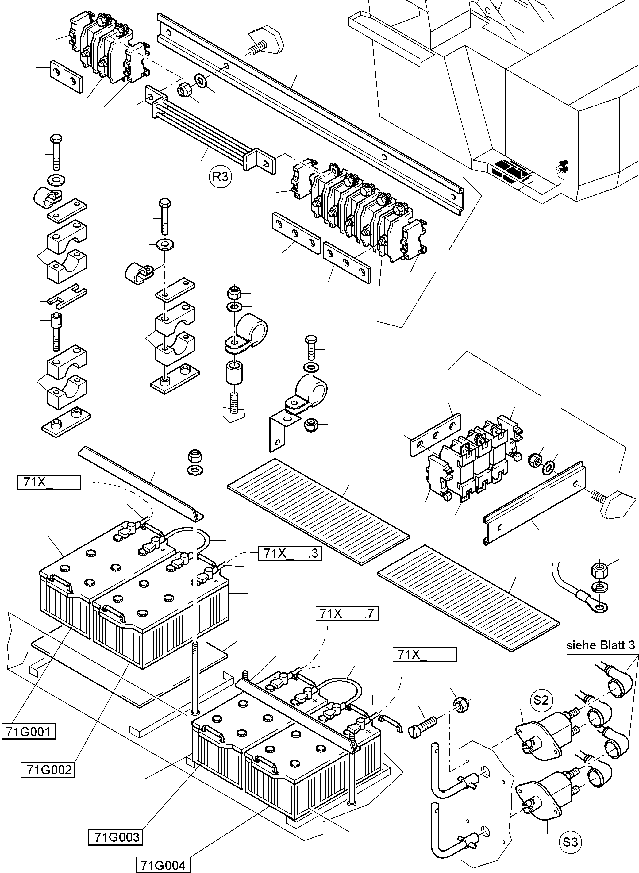 Komatsu parts book diagram for PC4000-6 S/N 08210: BATTERIES WITH CABLES