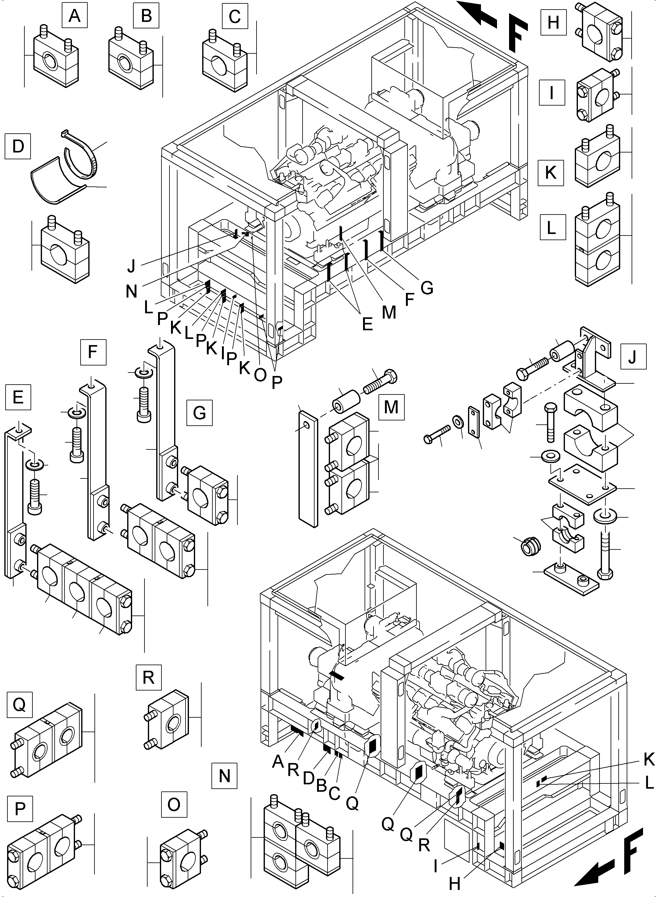 Excavators Mining Komatsu / PC4000-6E S/N 08217(G08217) / Mounting Parts Machinery House(355-1896a : 355-1896a)