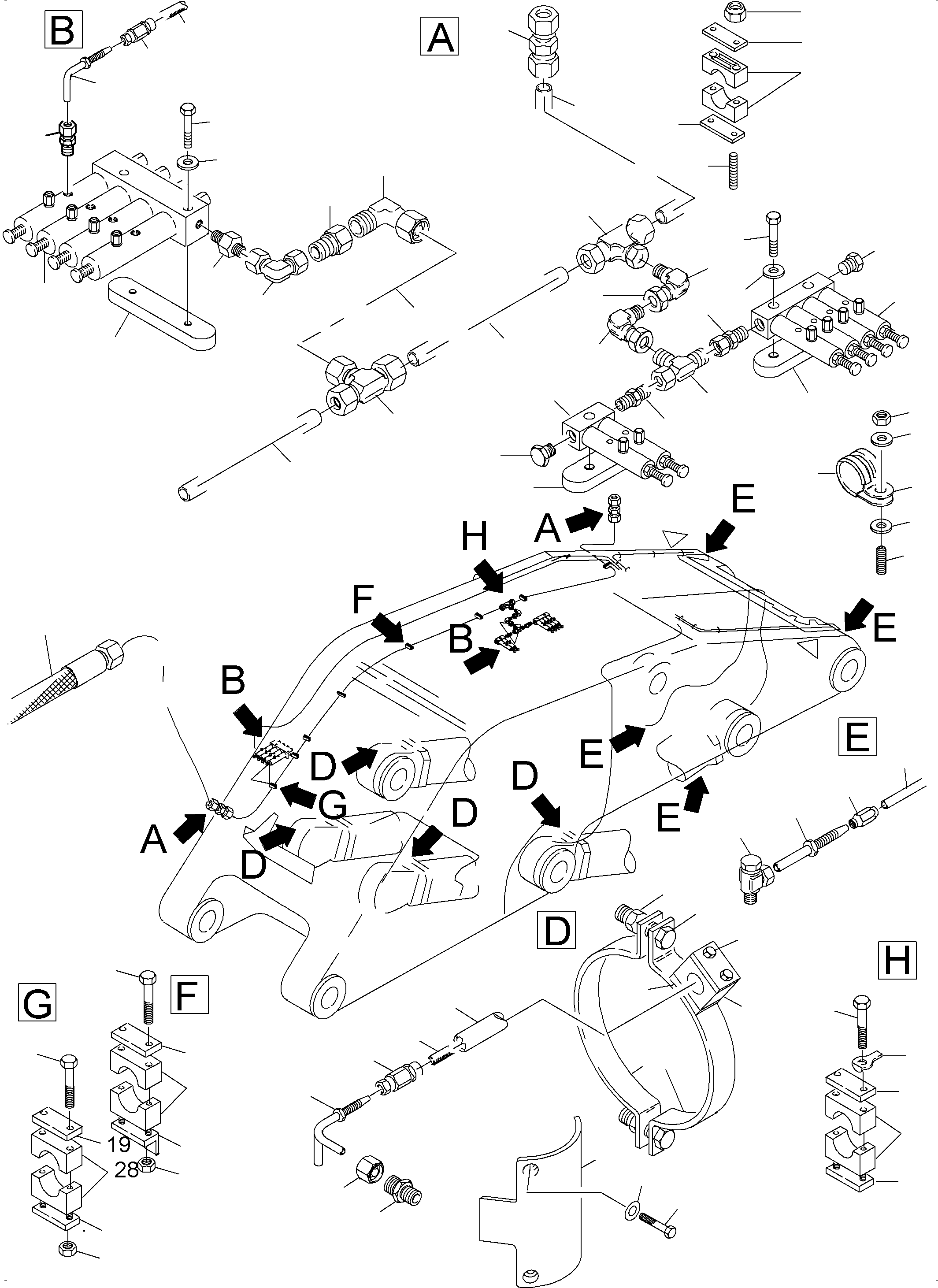 Excavators Mining Komatsu / PC4000-6E S/N 08217(G08217) / Boom - Central Lubrication (BBE)(355-2350f : 355-2350f)