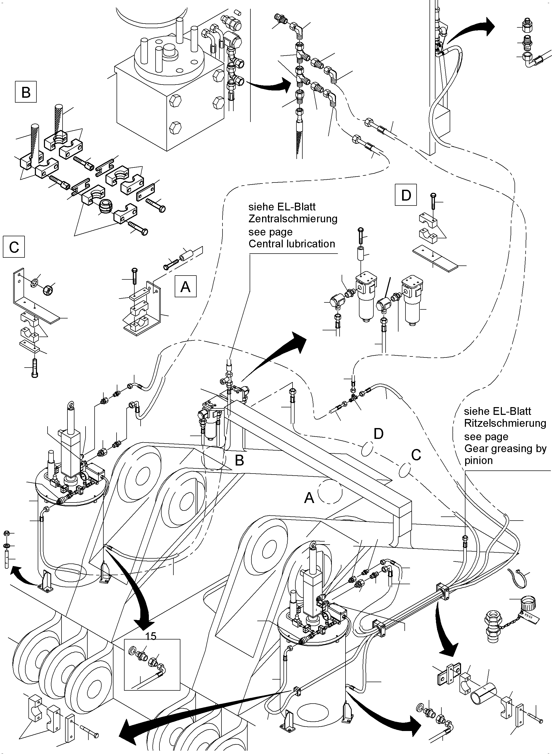 Excavators Mining Komatsu / PC4000-6E S/N 08217(G08217) / Lube Pump Station Arrangement(355-2311n : 355-2311n)
