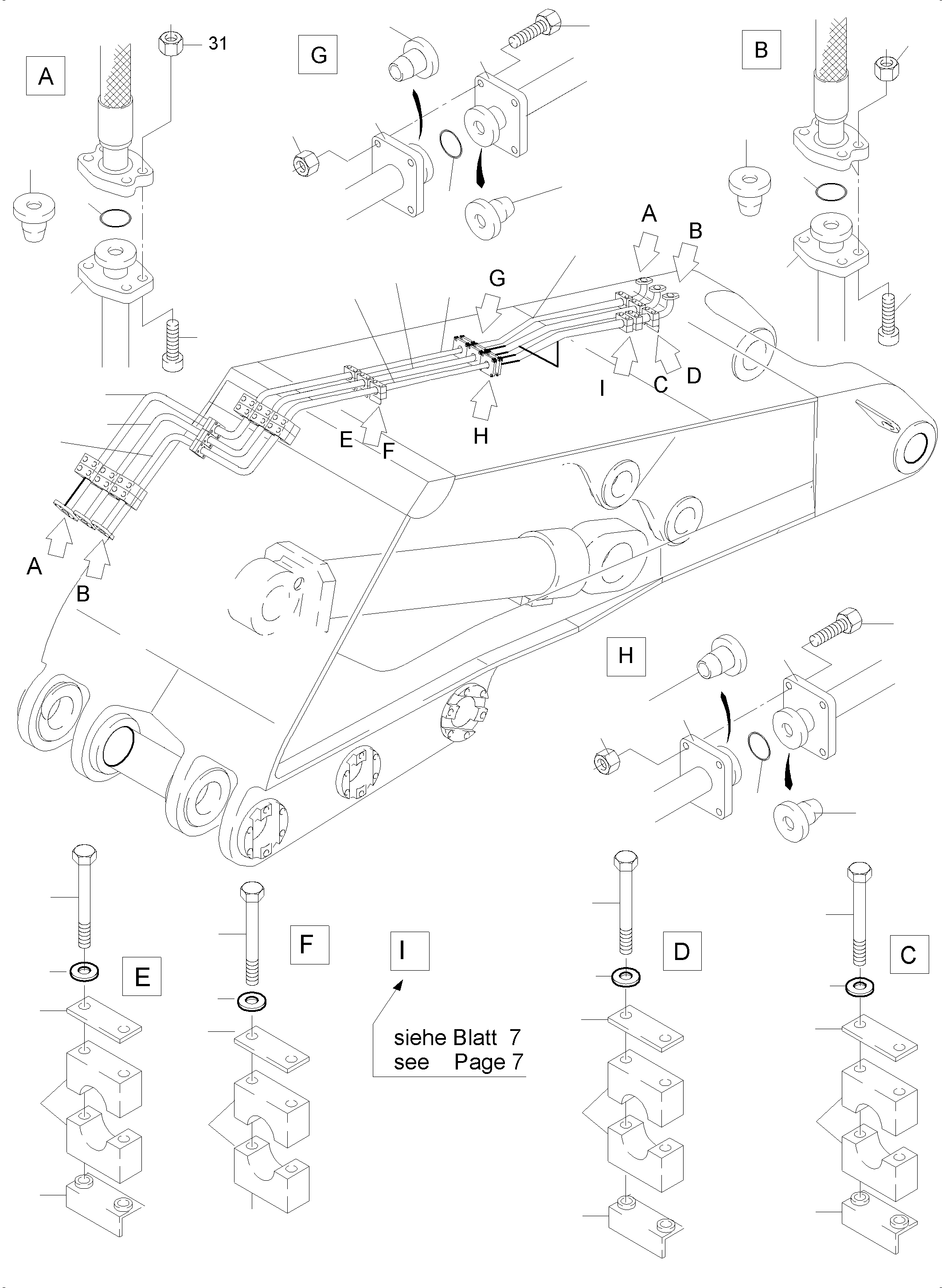 Excavators Mining Komatsu / PC4000-6E S/N 08234(G08234) / Bullclam Bucket Boom 7,15 m(355-4000f1 : 355-4000f1)