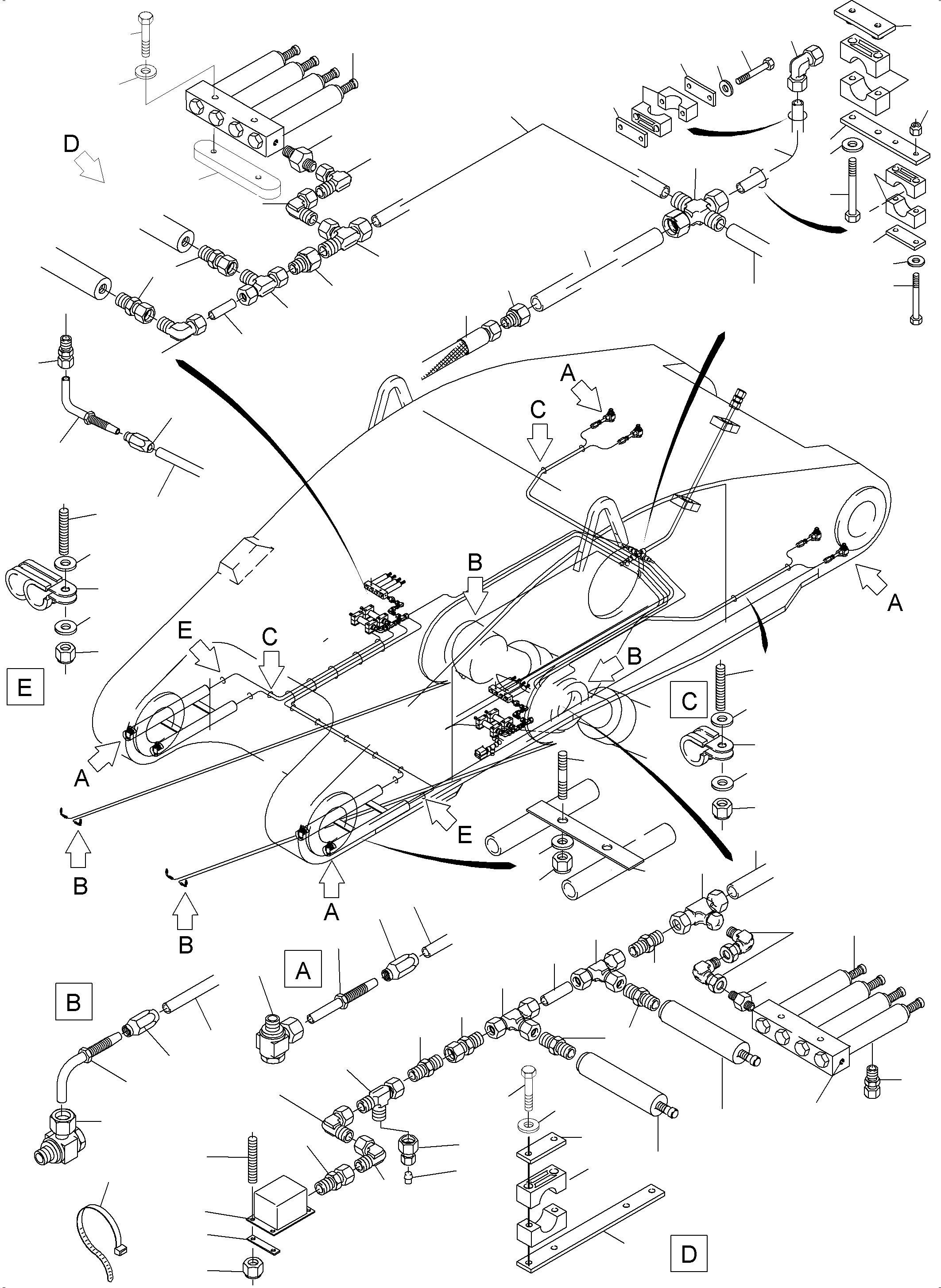 Excavators Mining Komatsu / PC4000-6E S/N 08234(G08234) / Stick - Central Lubrication(355-2355g1 : 355-2355g1)
