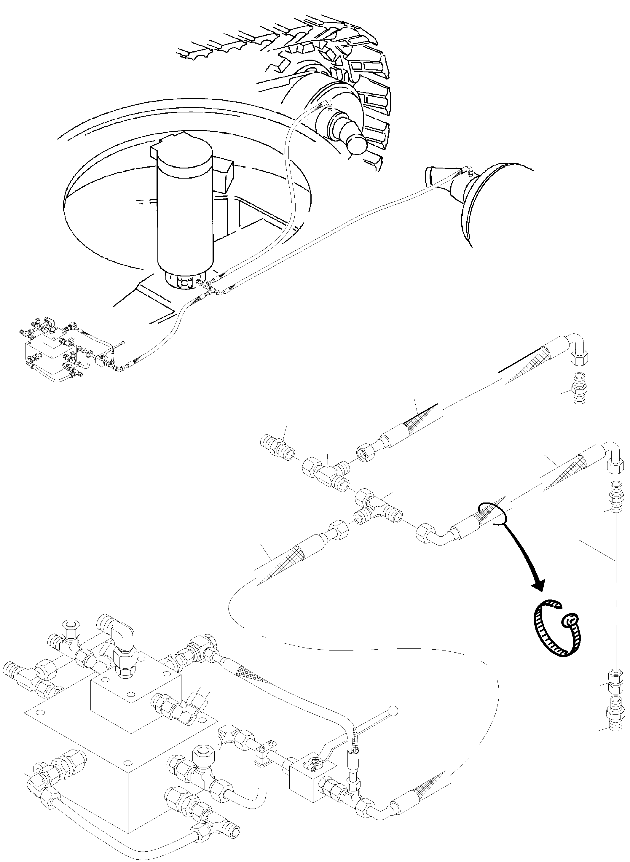 Komatsu parts book diagram for PC4000-6 S/N 08237: PIPING - BRAKE