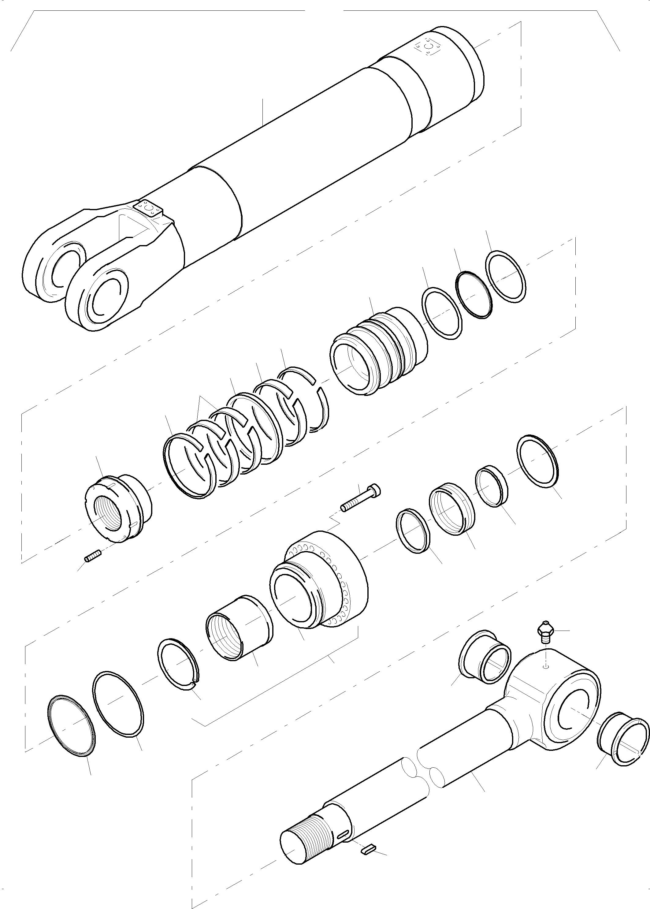 Komatsu parts book diagram for PC4000-6 S/N 08237: HYDRAULIC CYLINDER