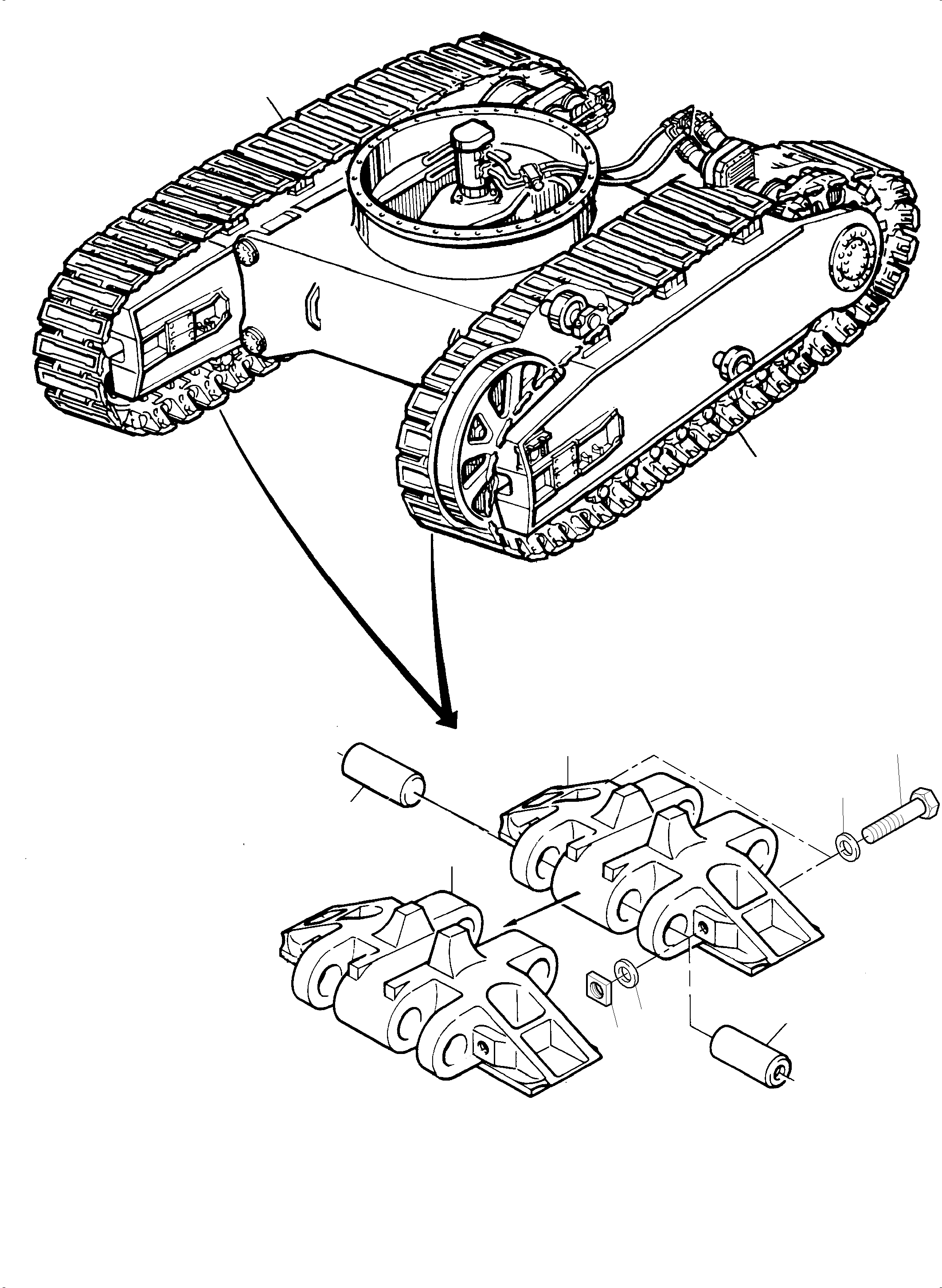Komatsu parts book diagram for PC4000-6 S/N 08237: TRACK GROUP 1200 MM
