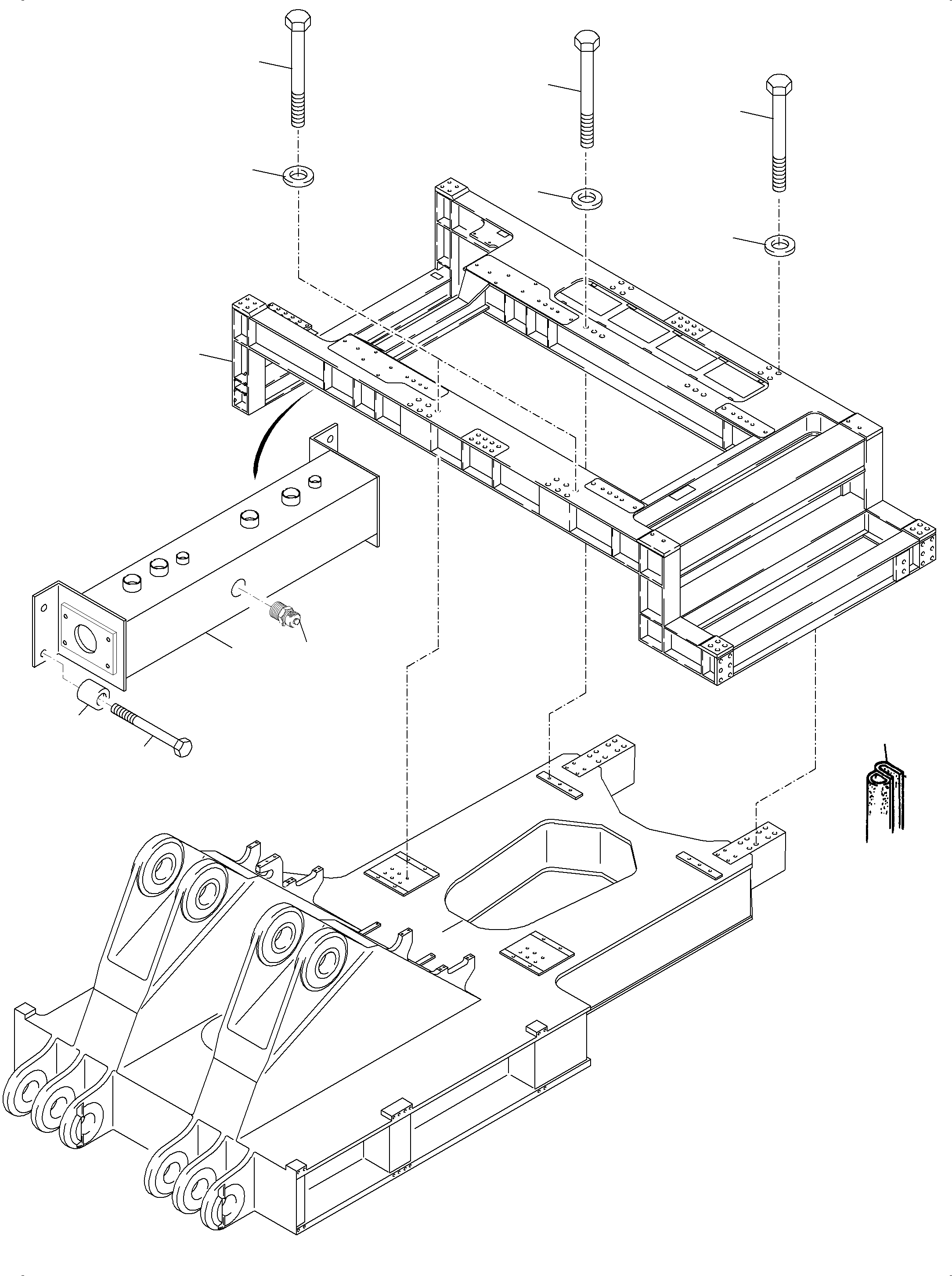 Komatsu parts book diagram for PC4000-6 S/N 08237: POWER FRAME ARR.