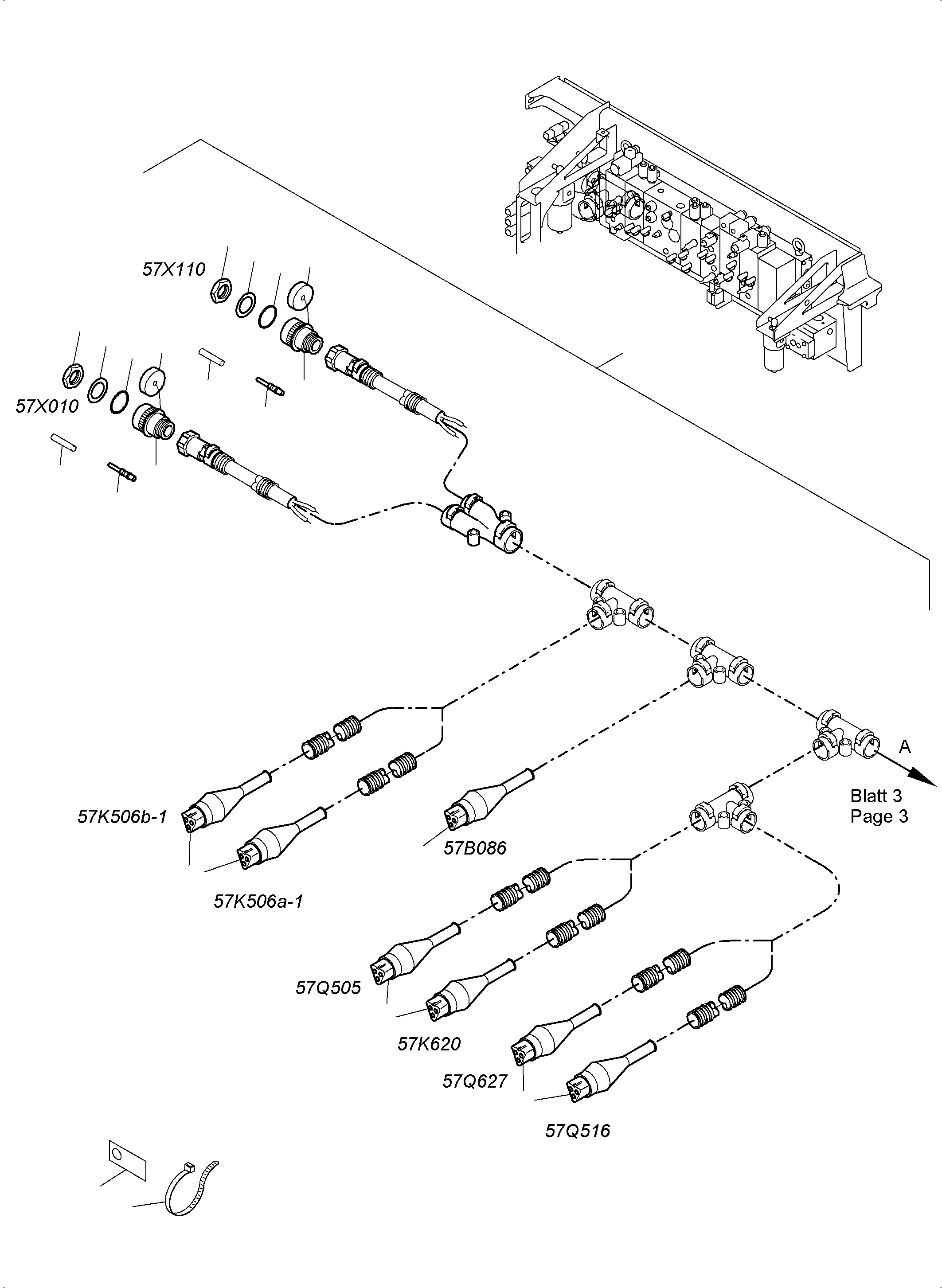 Komatsu parts book diagram for PC4000-6 S/N 08237: CABLES - CONTROL- AND FILTER PLATE