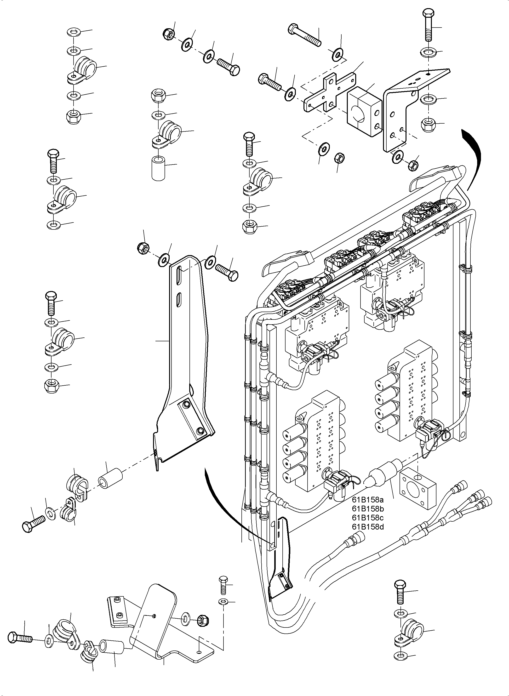 Komatsu parts book diagram for PC4000-6 S/N 08237: CABLES - CONTROL BLOCKS - H.P.-FILTER