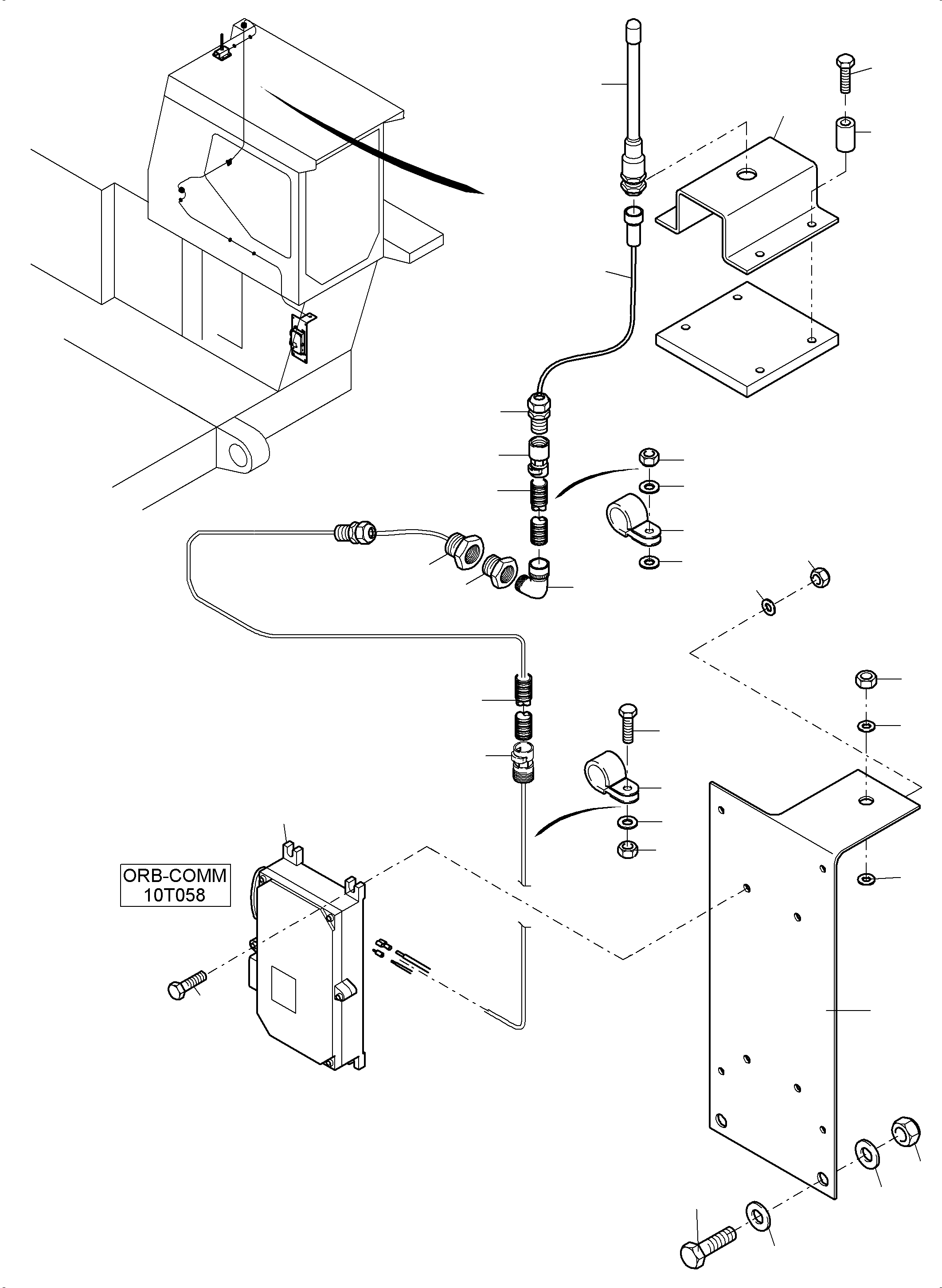 Komatsu parts book diagram for PC4000-6 S/N 08237: ORBCOMM - ARRANGEMENT