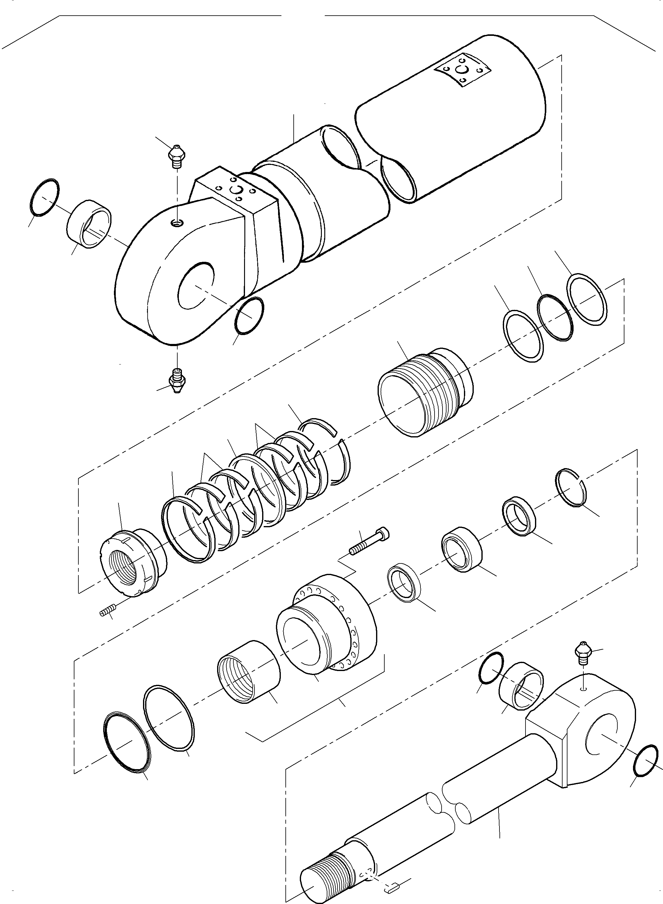 Komatsu parts book diagram for PC4000-6 S/N 08237: HYDRAULIC CYLINDER